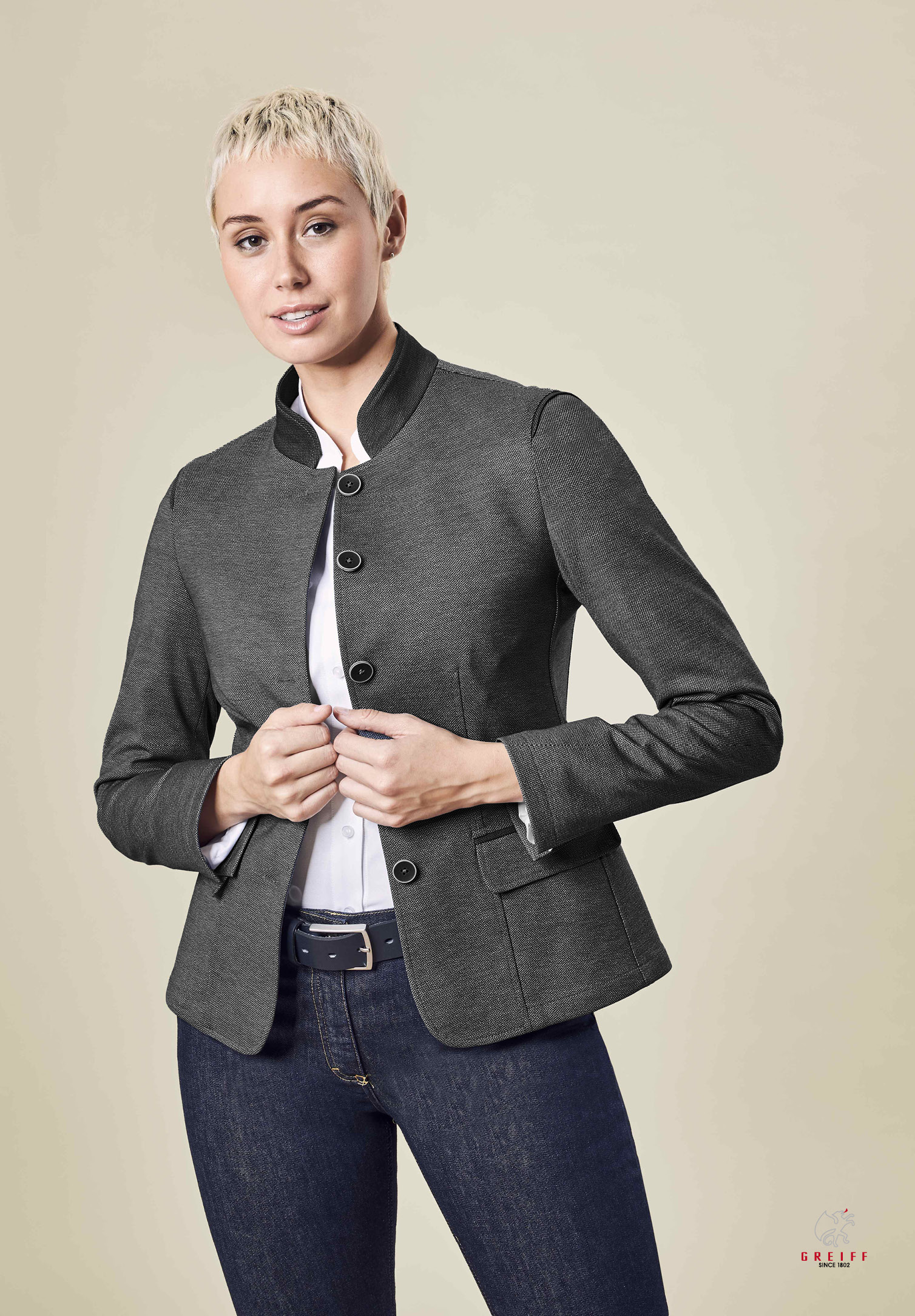 Damen Jersey Blazer Traditionell Modern Fit