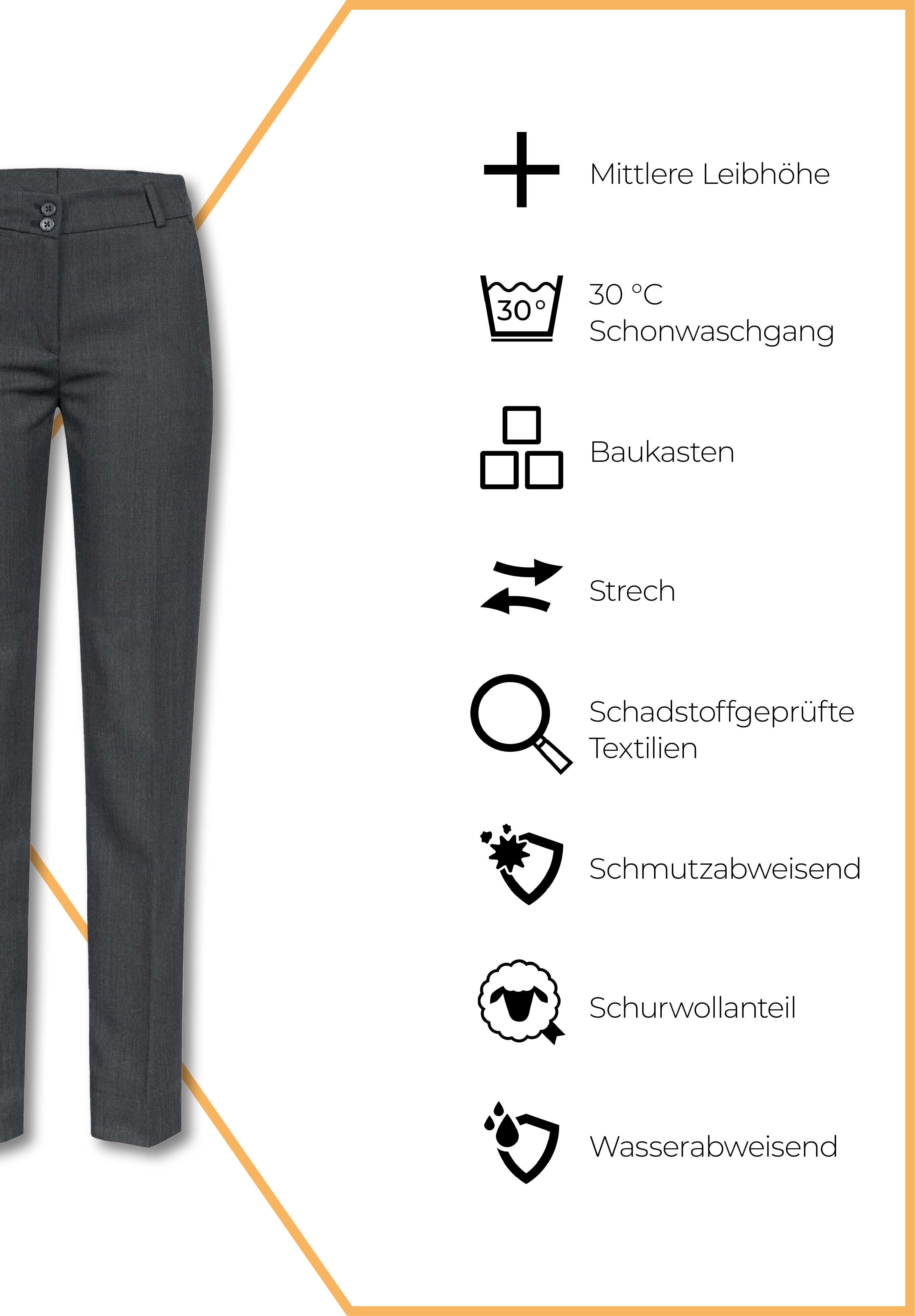 Vita Hose Slim Fit - anthrazit - 34
