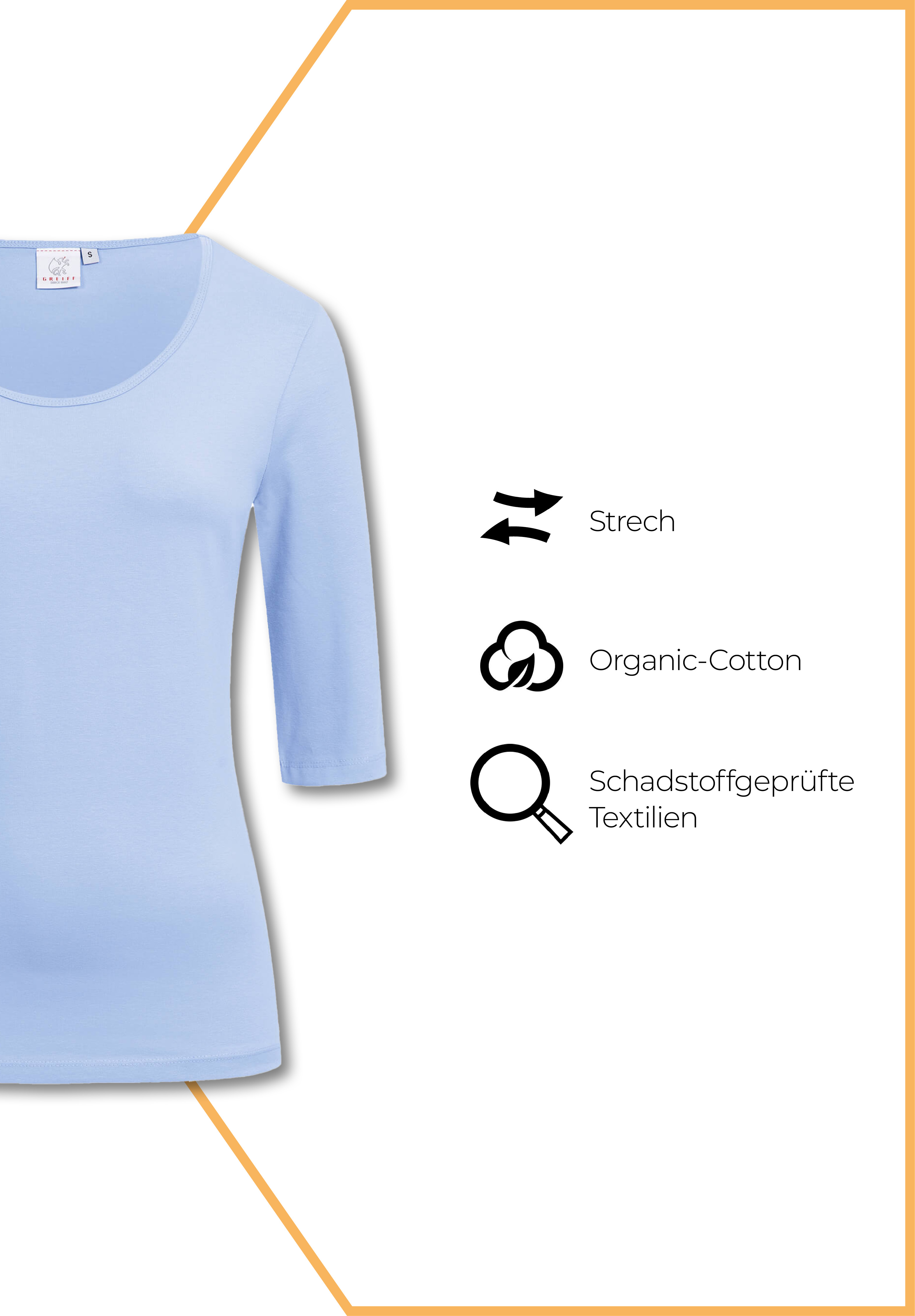 Damen Shirt 3/4 - taupe - S