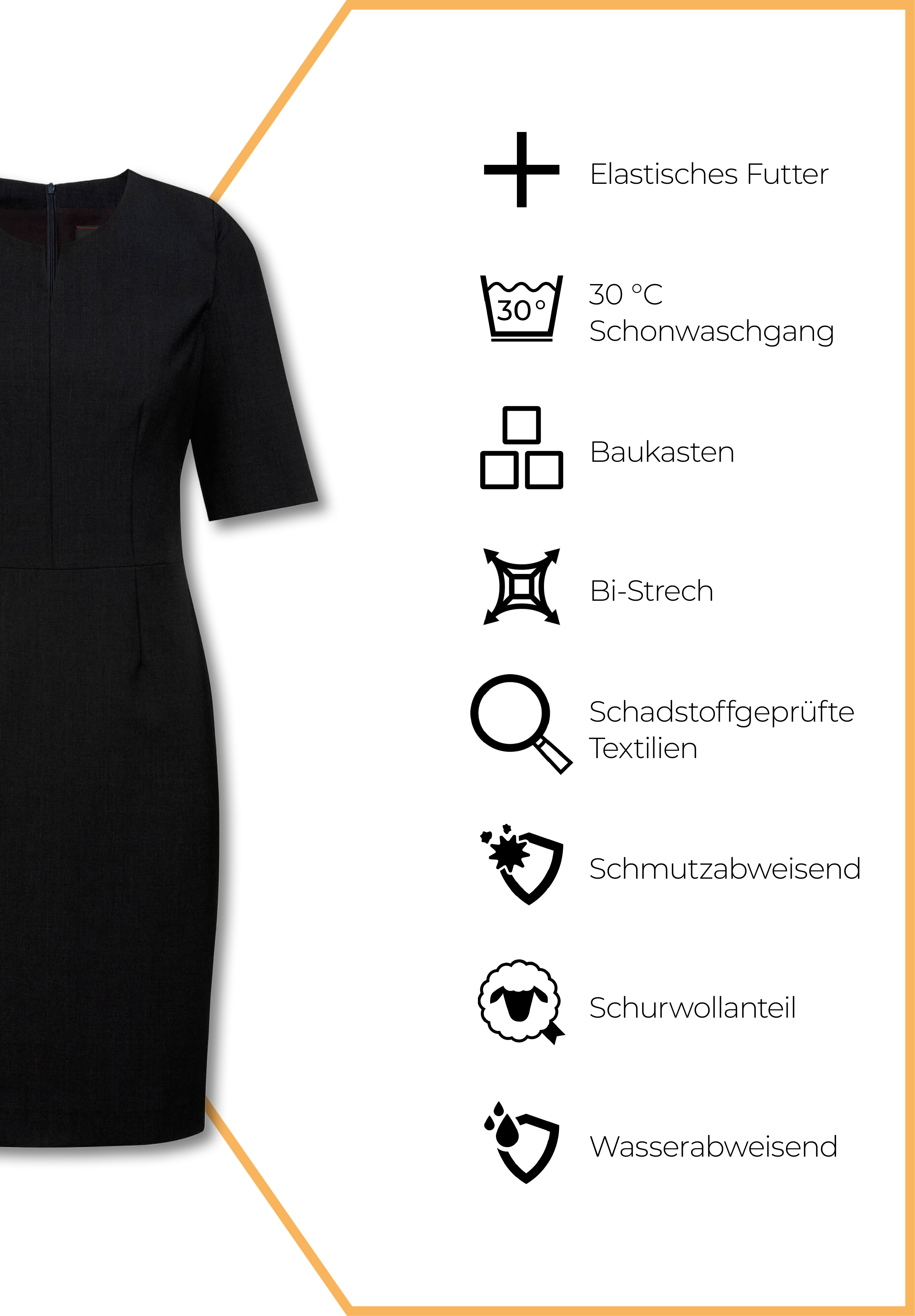 luxia kleid modern fit - schwarz - 34