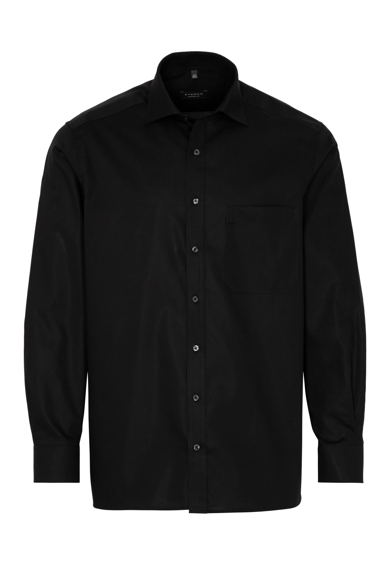eterna hemd comfort fit langarm - schwarz - 43