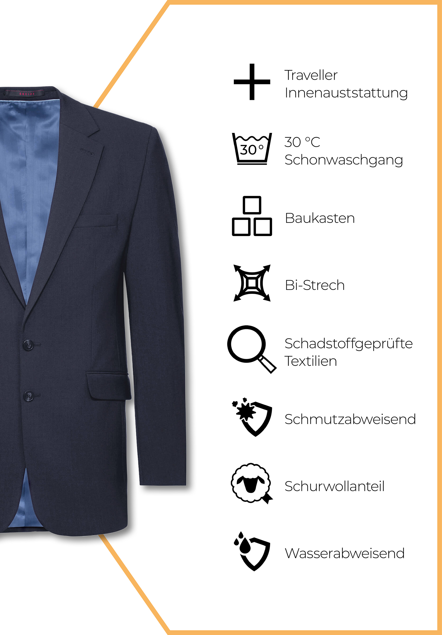 lux sakko modern fit - marine - 28