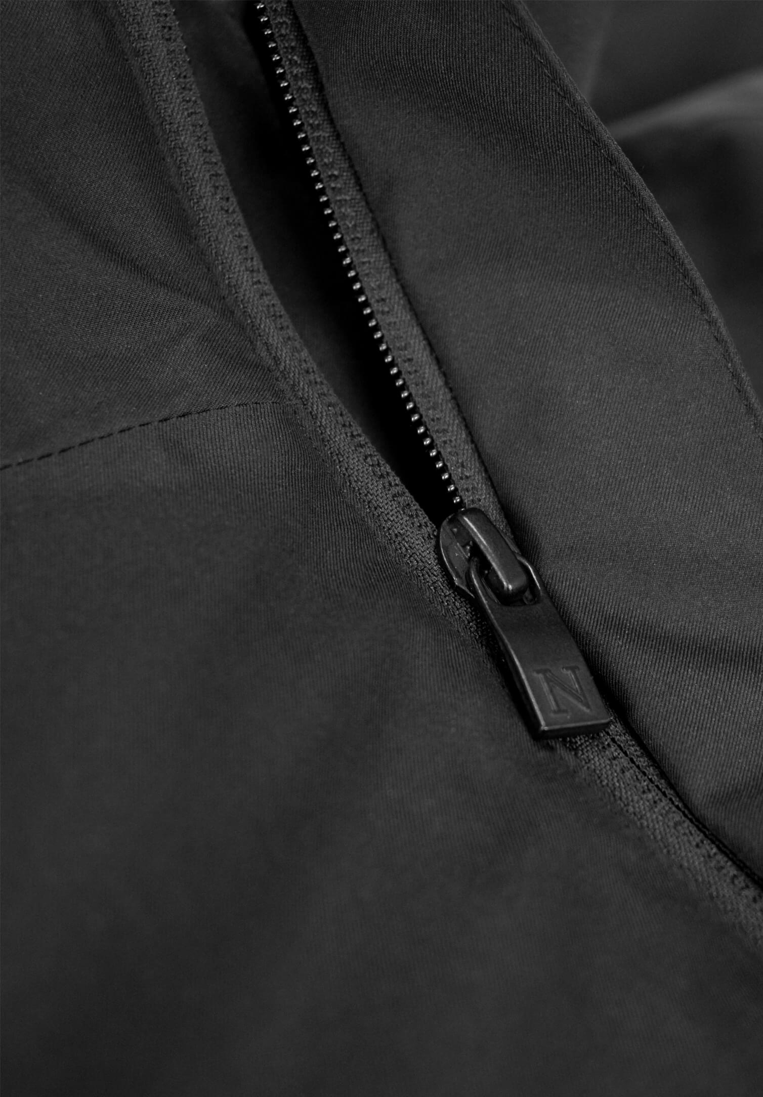 herren long jacket wattiert - schwarz - 3xl