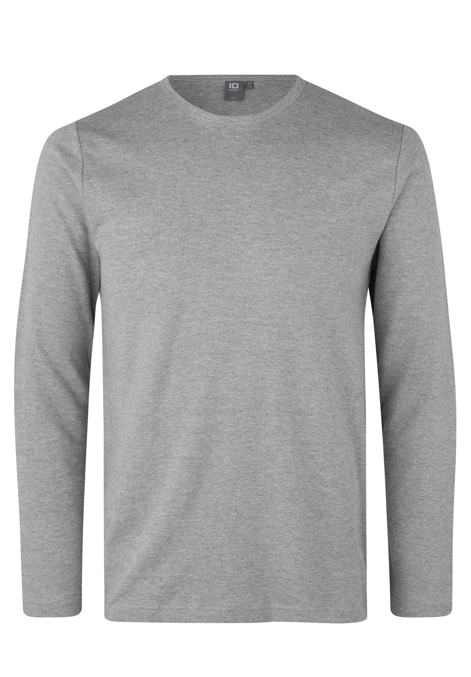 herren langarmshirt - grau meliert - s