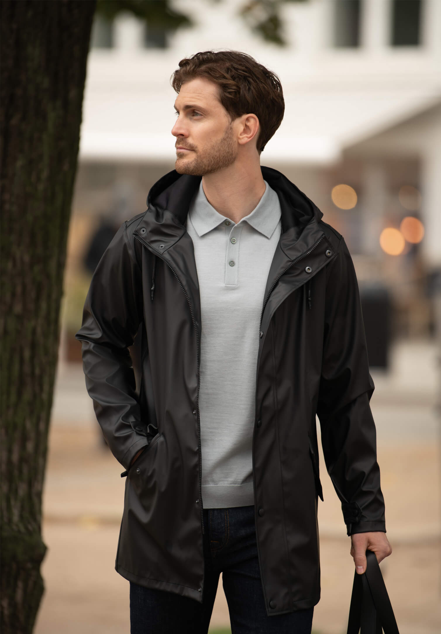 herren regenjacke classic - schwarz - l