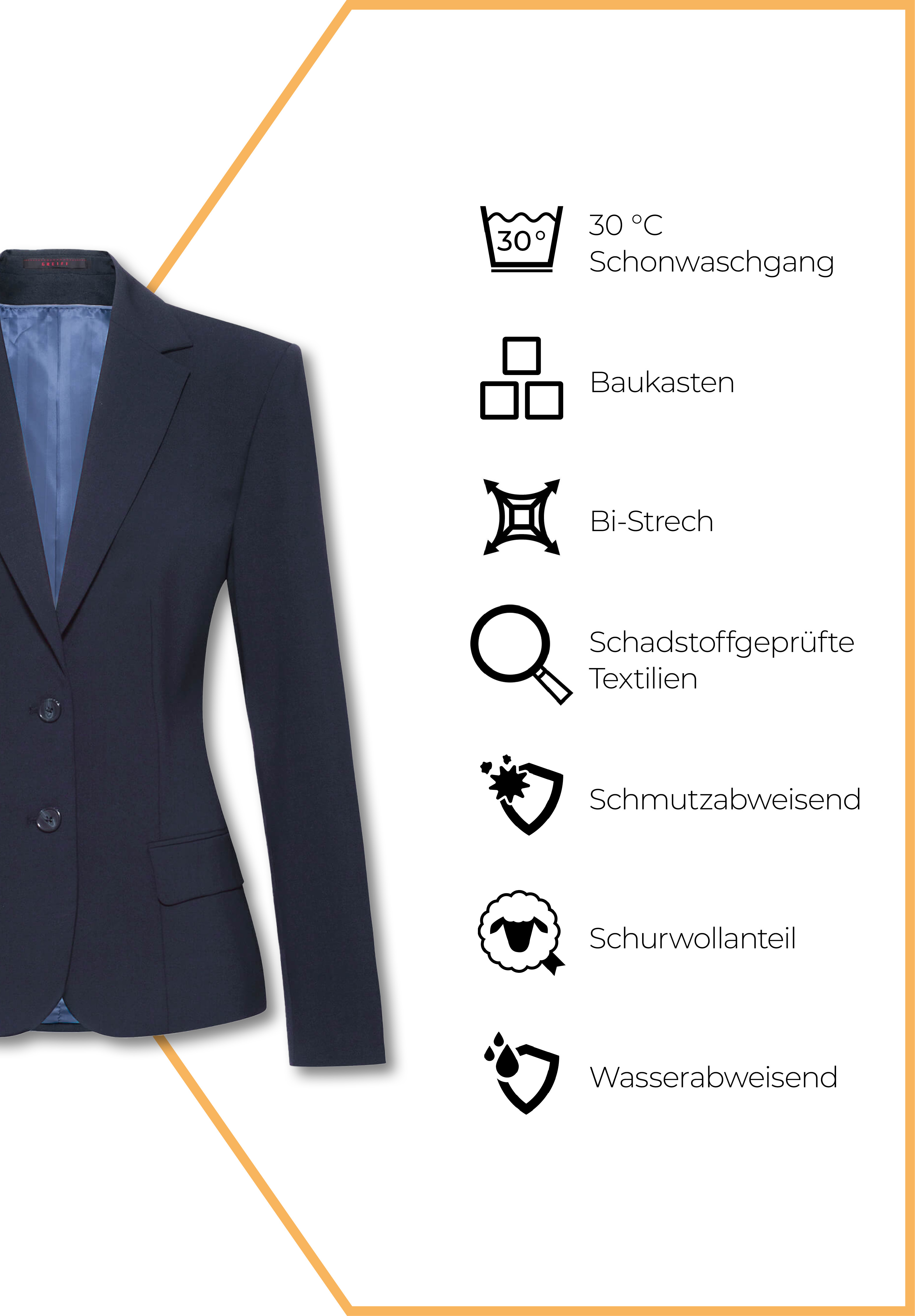 luxia blazer slim fit - marine - 68