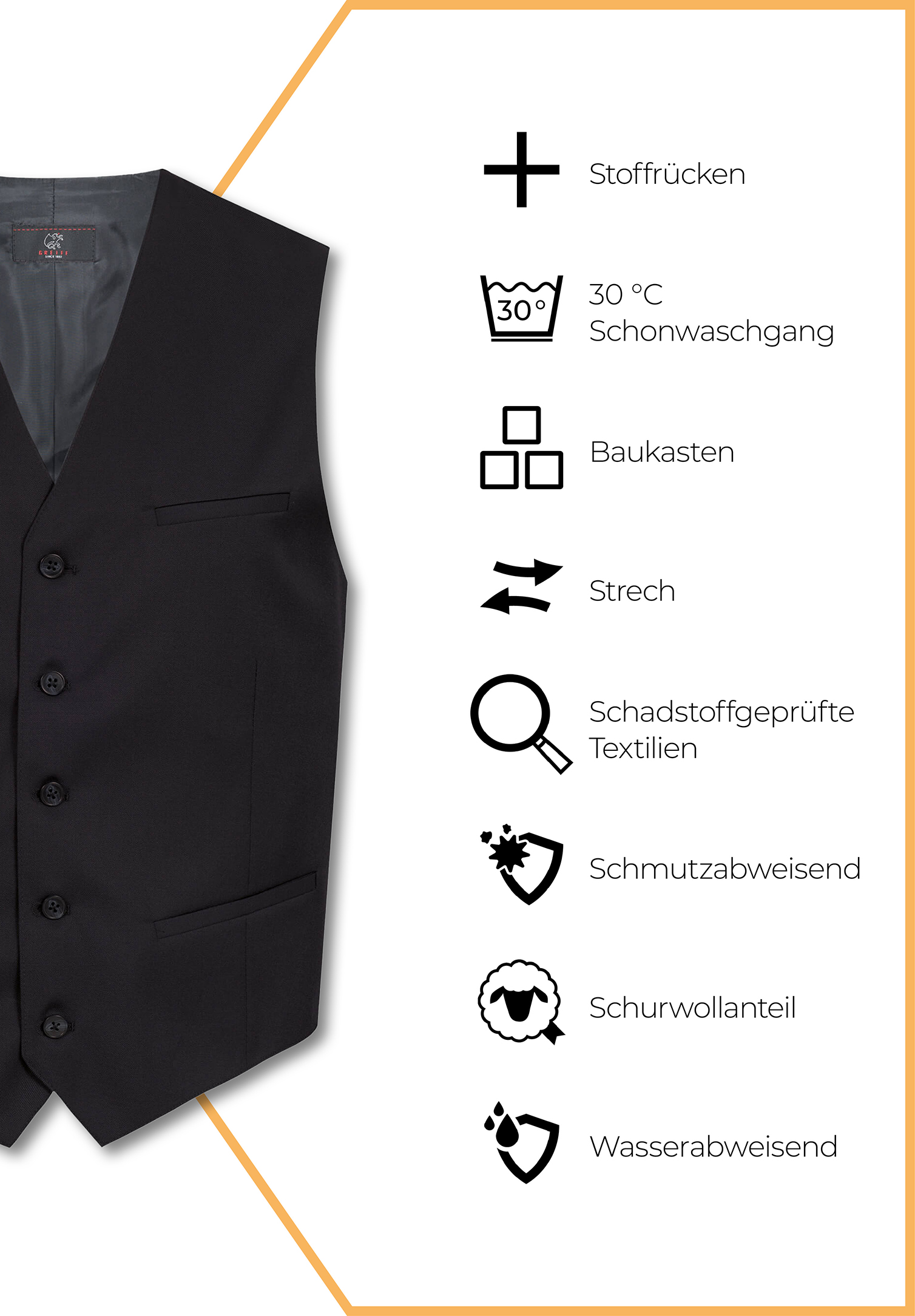 vito weste modern fit - schwarz - 33