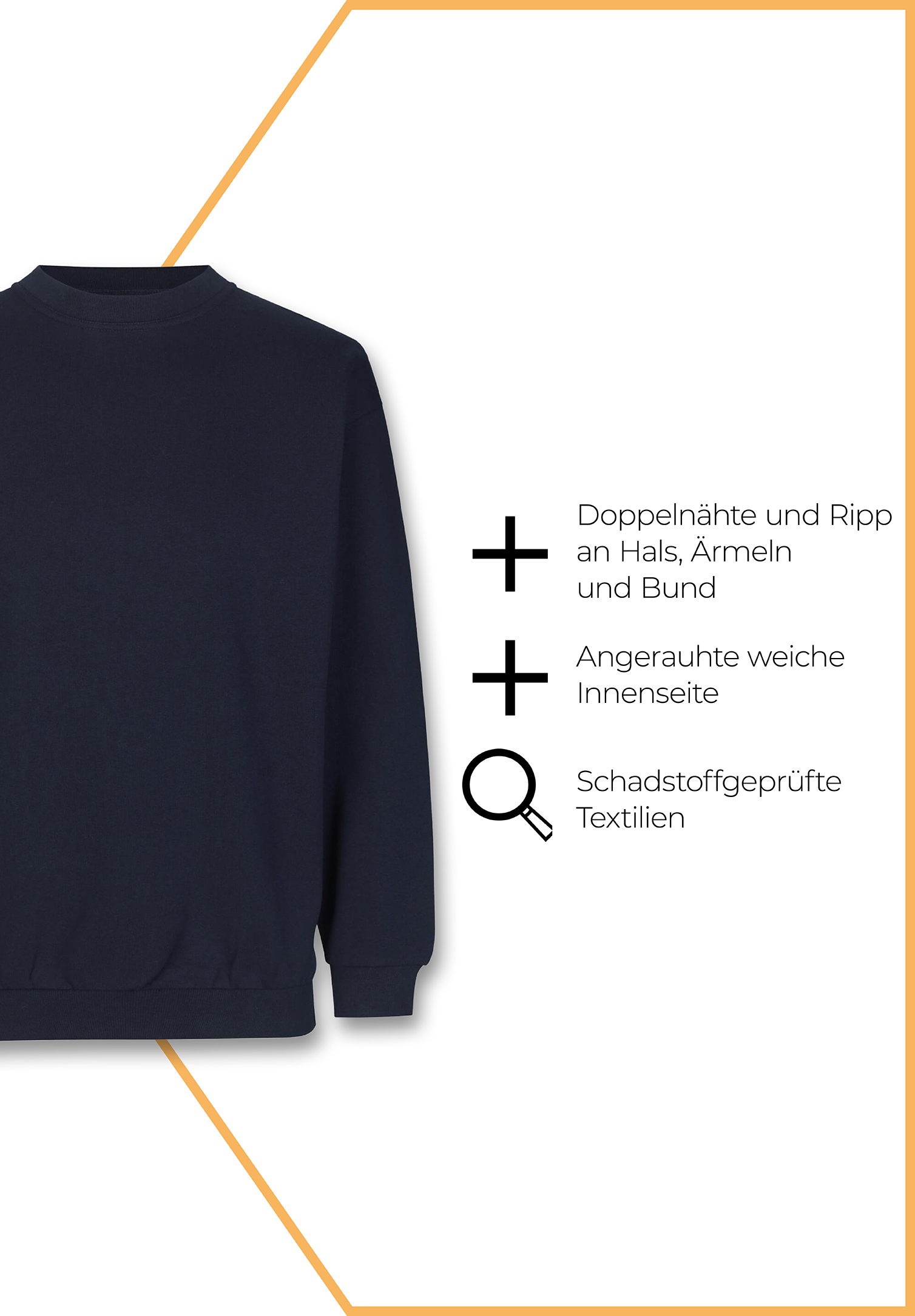 klassisches sweatshirt - dunkelblau - l
