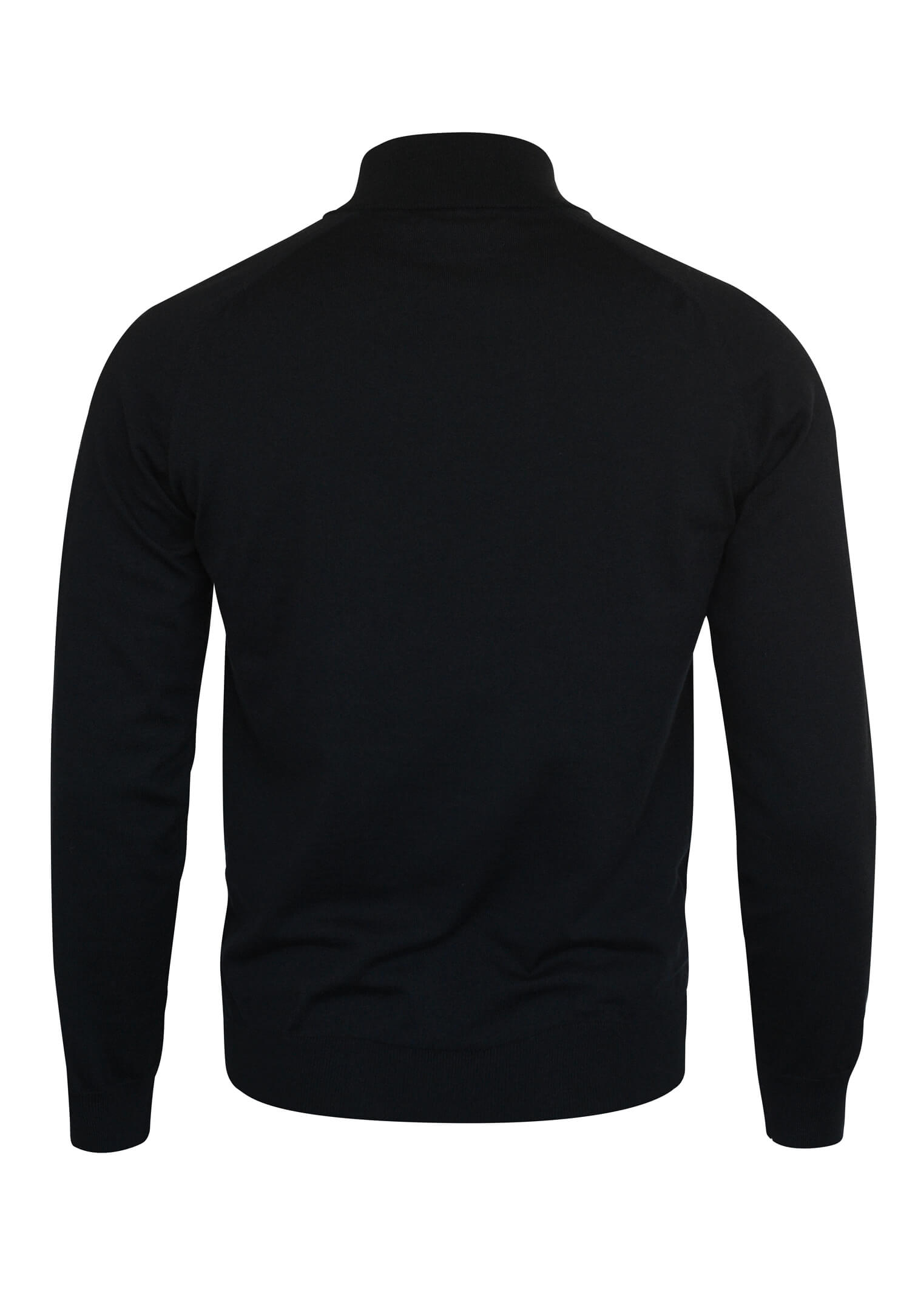 herren feinstrick pullover 1/4 zipp - schwarz - 2xl