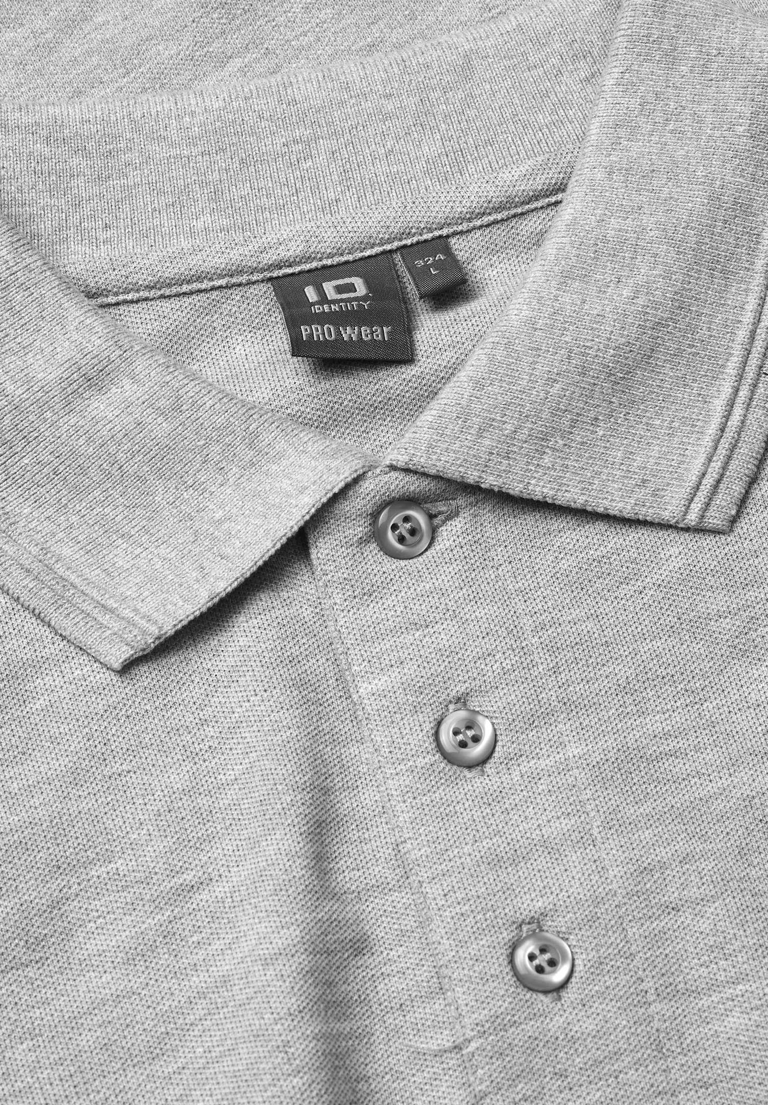 herren poloshirt ohne brusttasche - grau meliert - xl
