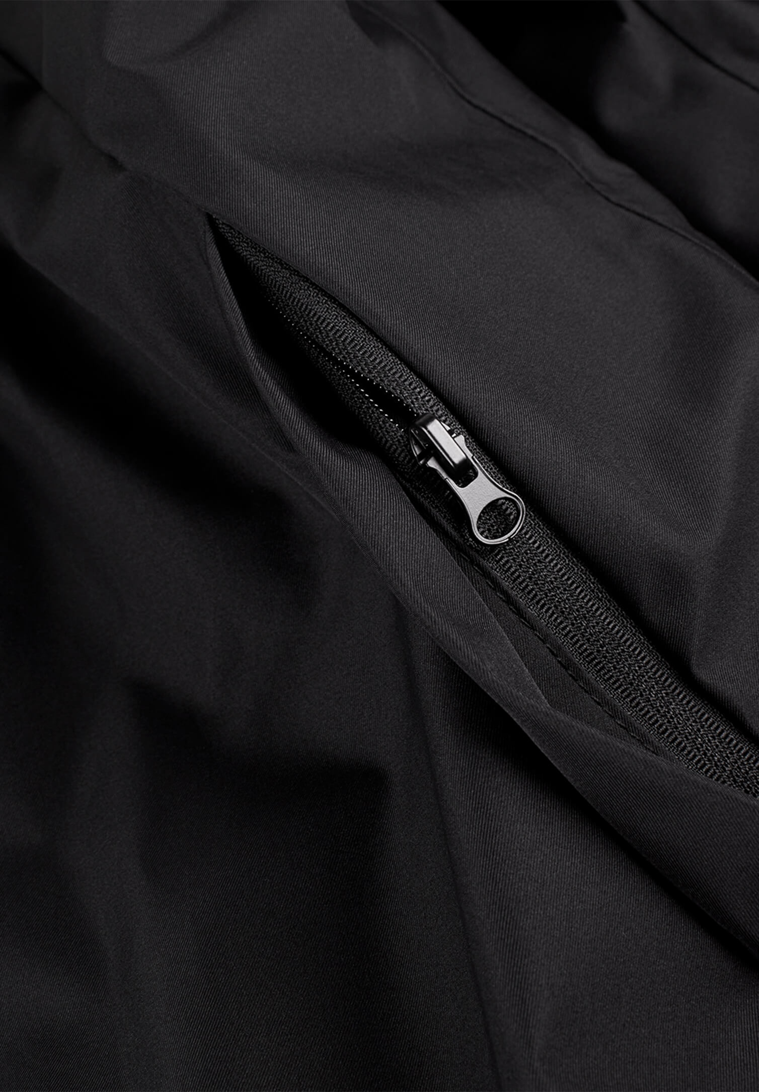 damen long jacket mit windleiste - schwarz - xs