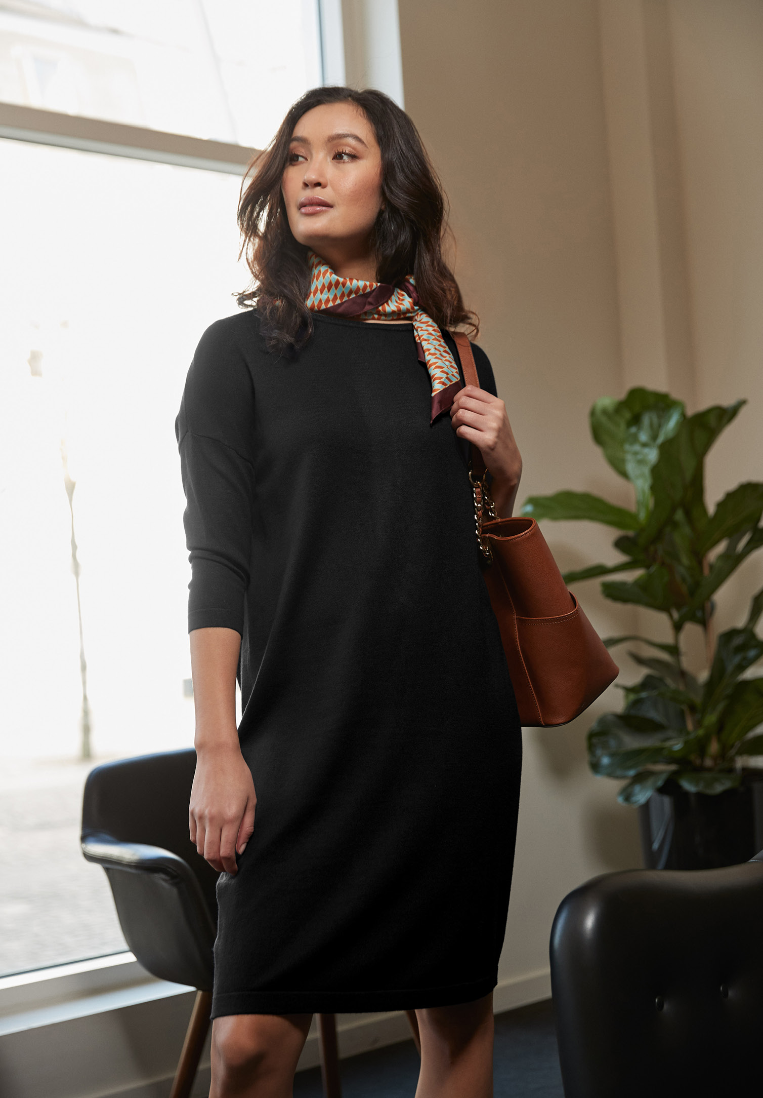 tunikakleid oversize fit - schwarz - l