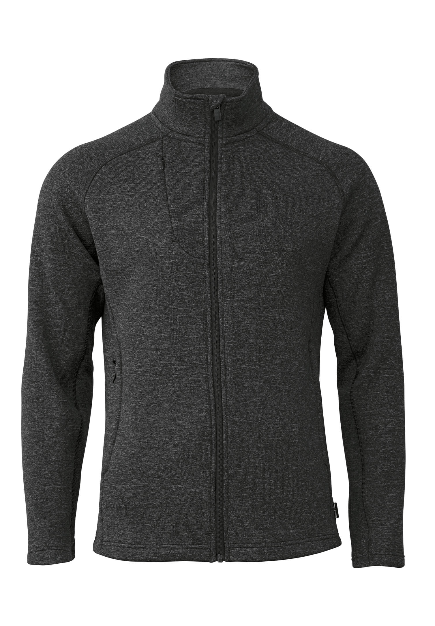 herrenjacke strickfleece - anthrazit meliert - s