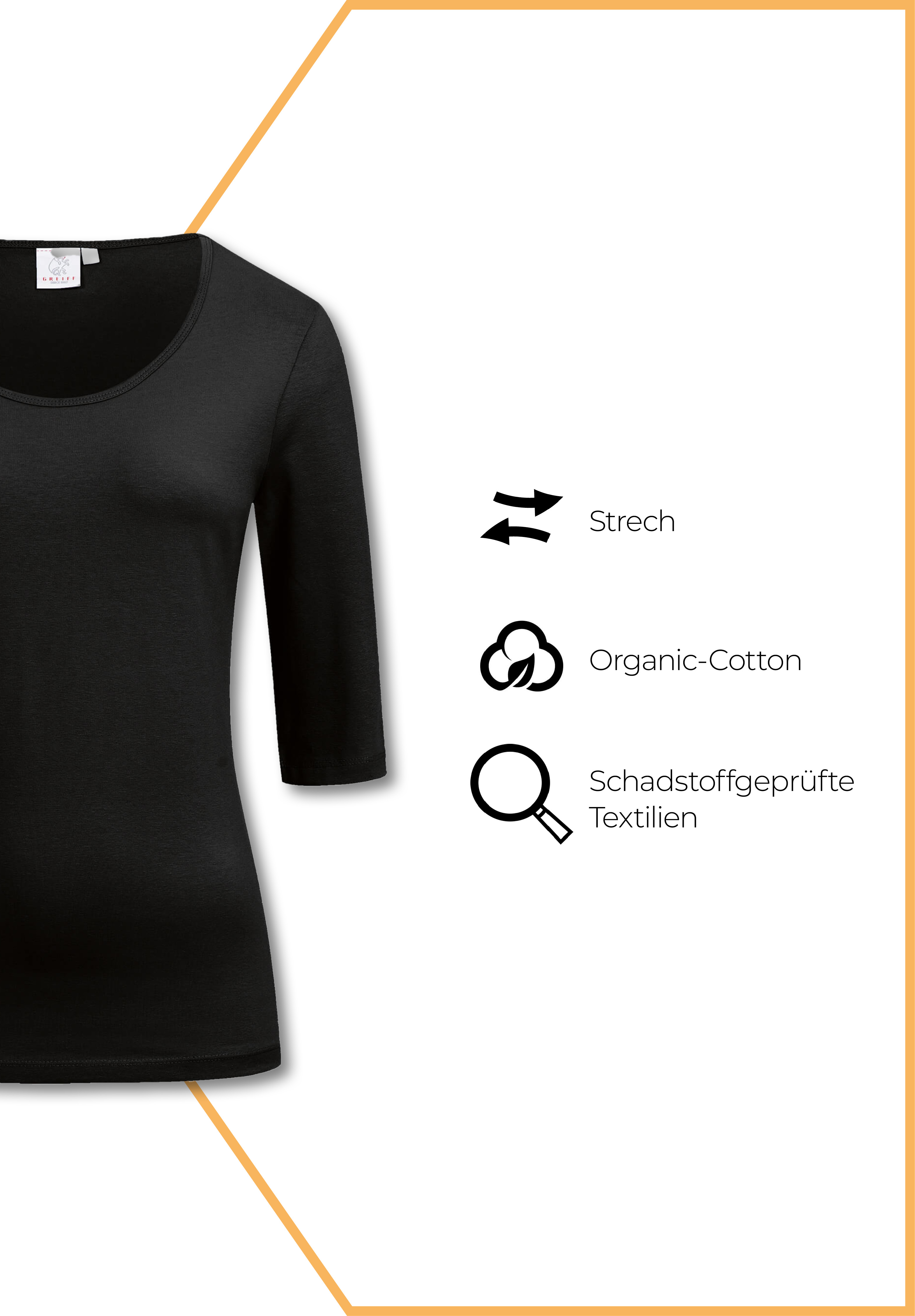 Damen Shirt 3/4 - taupe - S