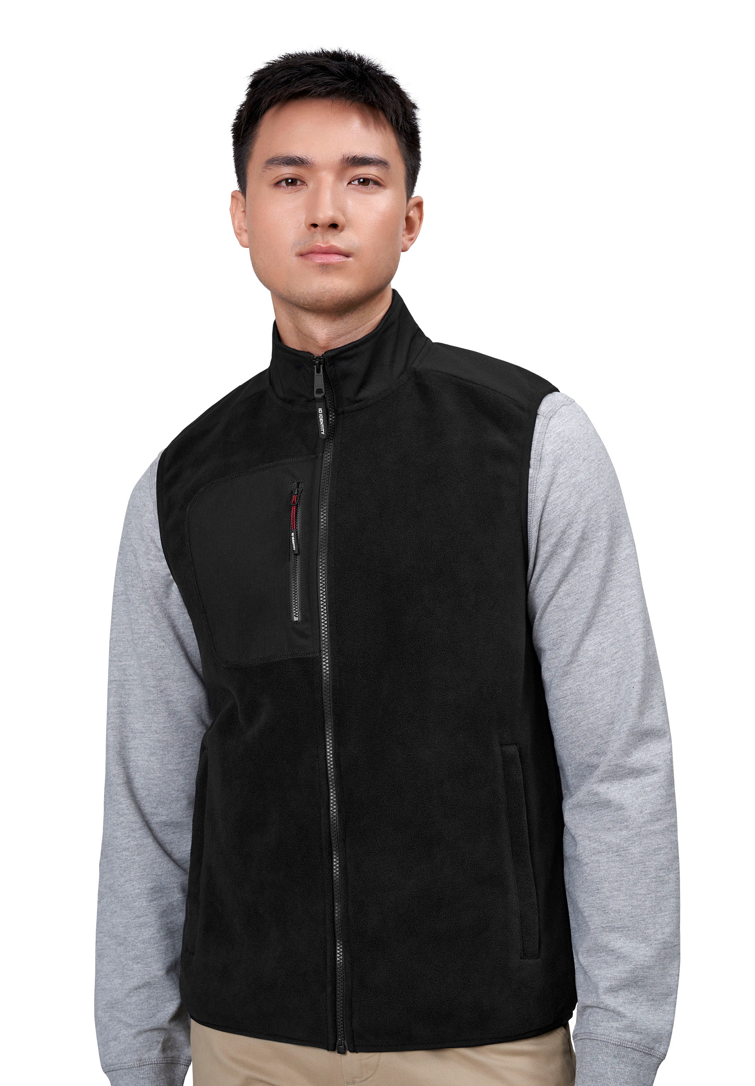 herren fleece mix weste - schwarz - 3xl