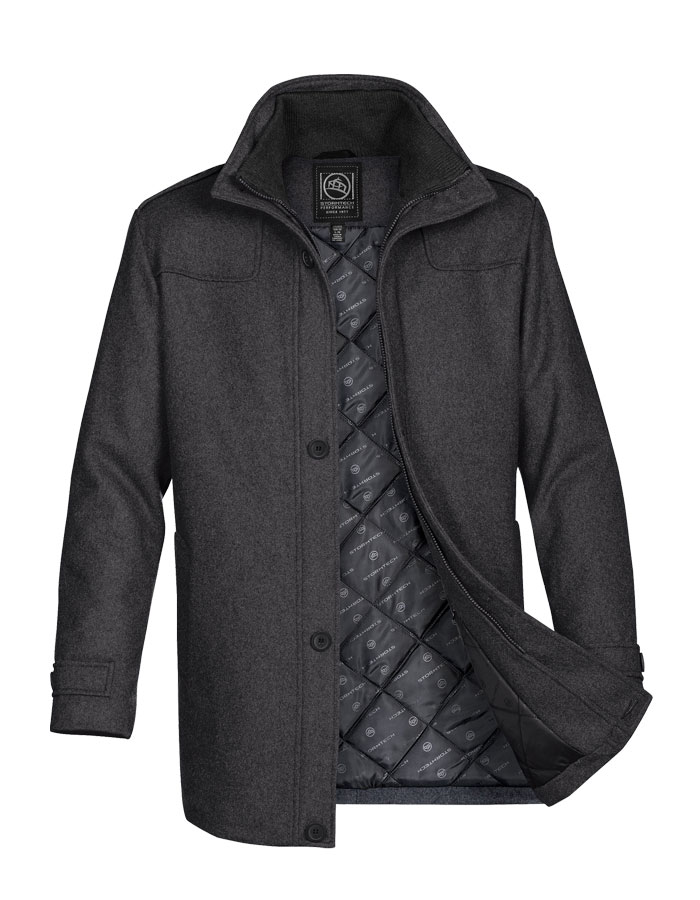 Herren Business-Kurzmantel Wolle - Schwarz - XL -Sale