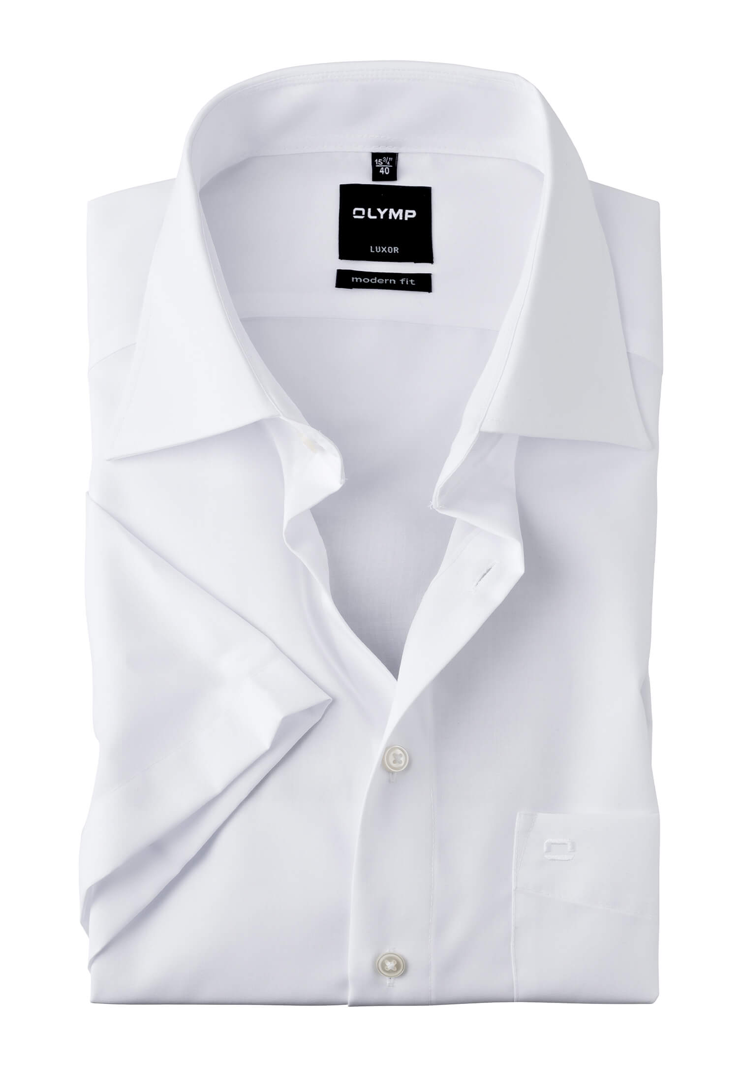 olymp luxor hemd uni modern fit kurzarm - weiß - 48