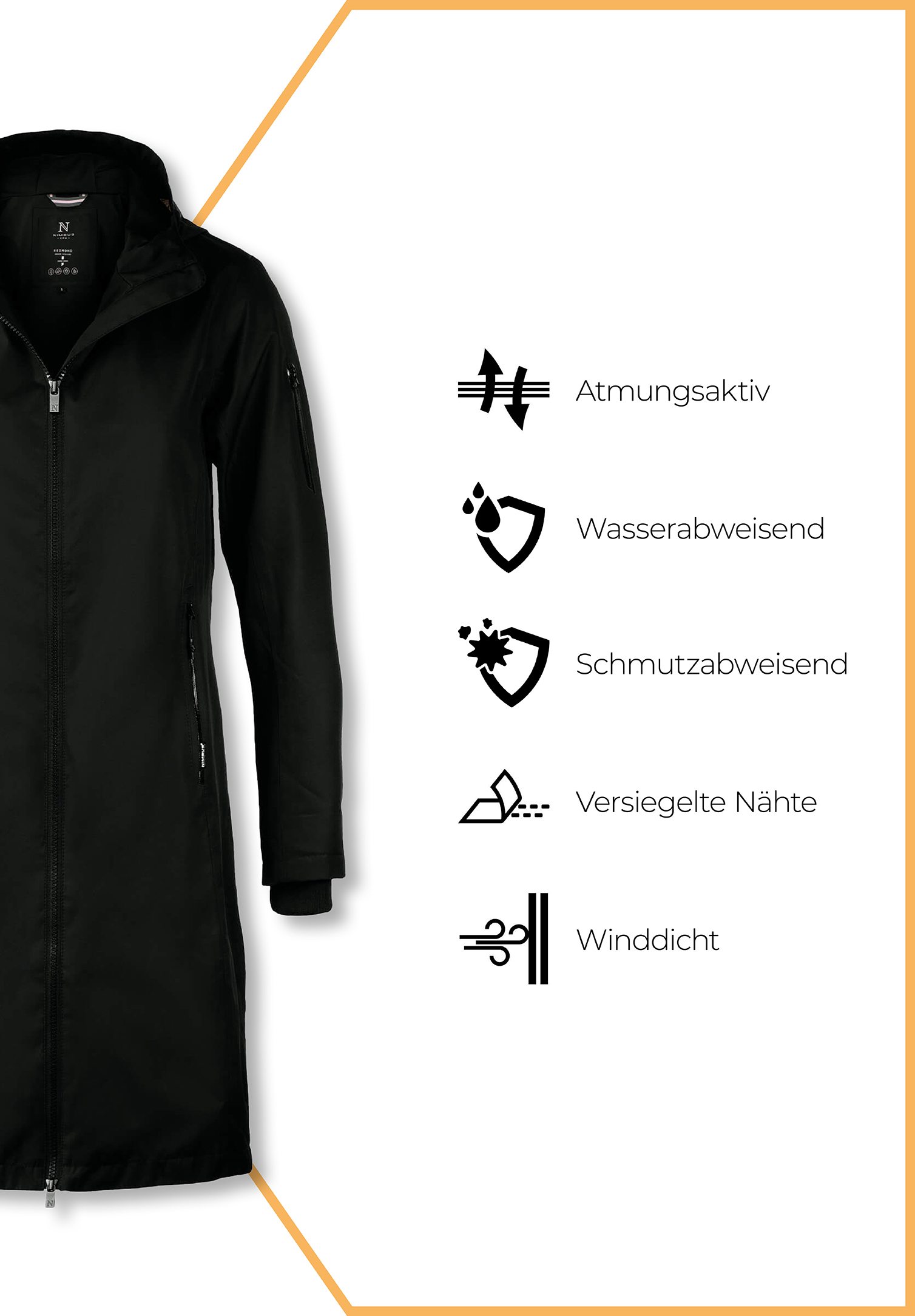 damen citymantel - schwarz - 3xl