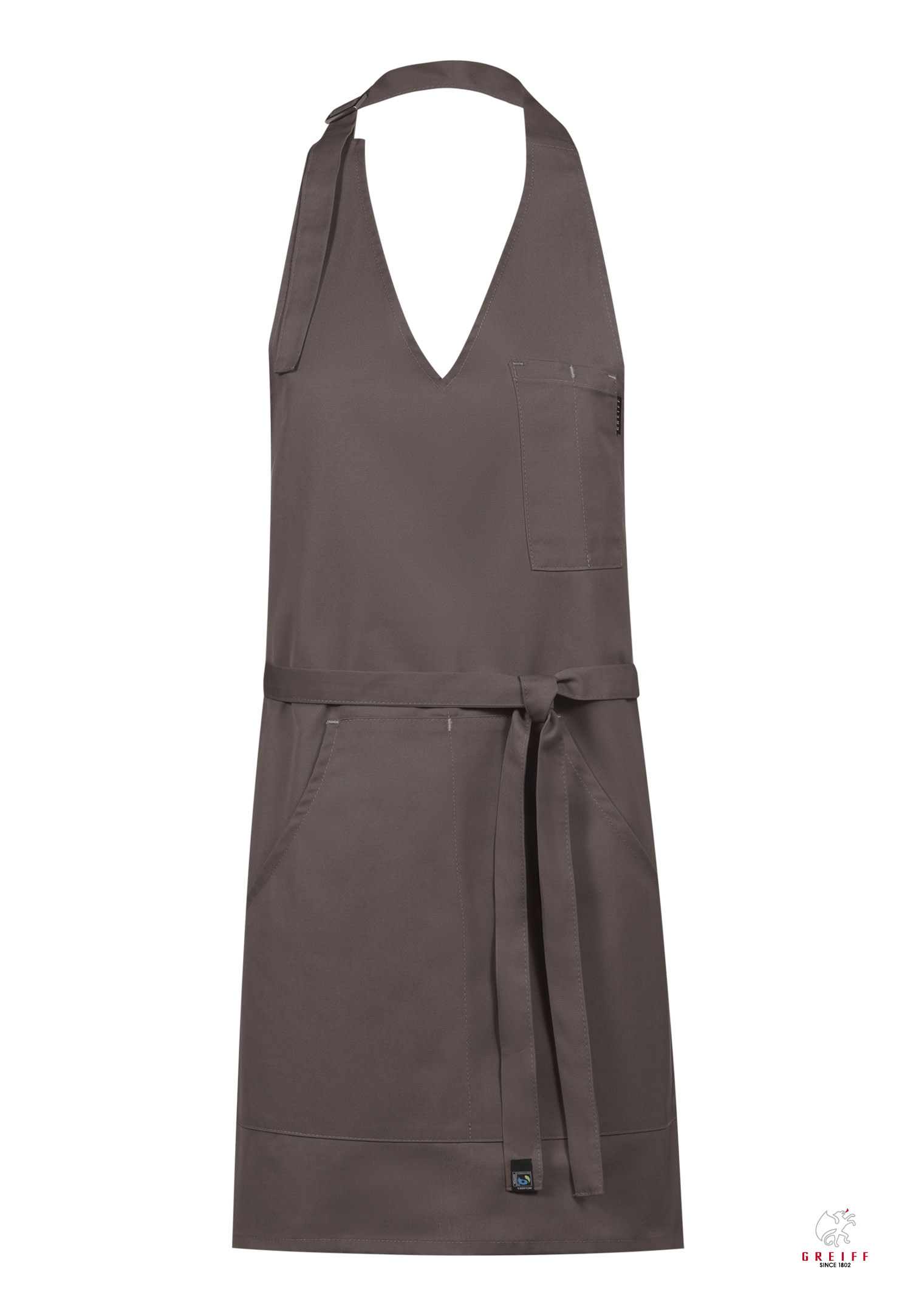 damen gastro latzschürze - taupe - one size