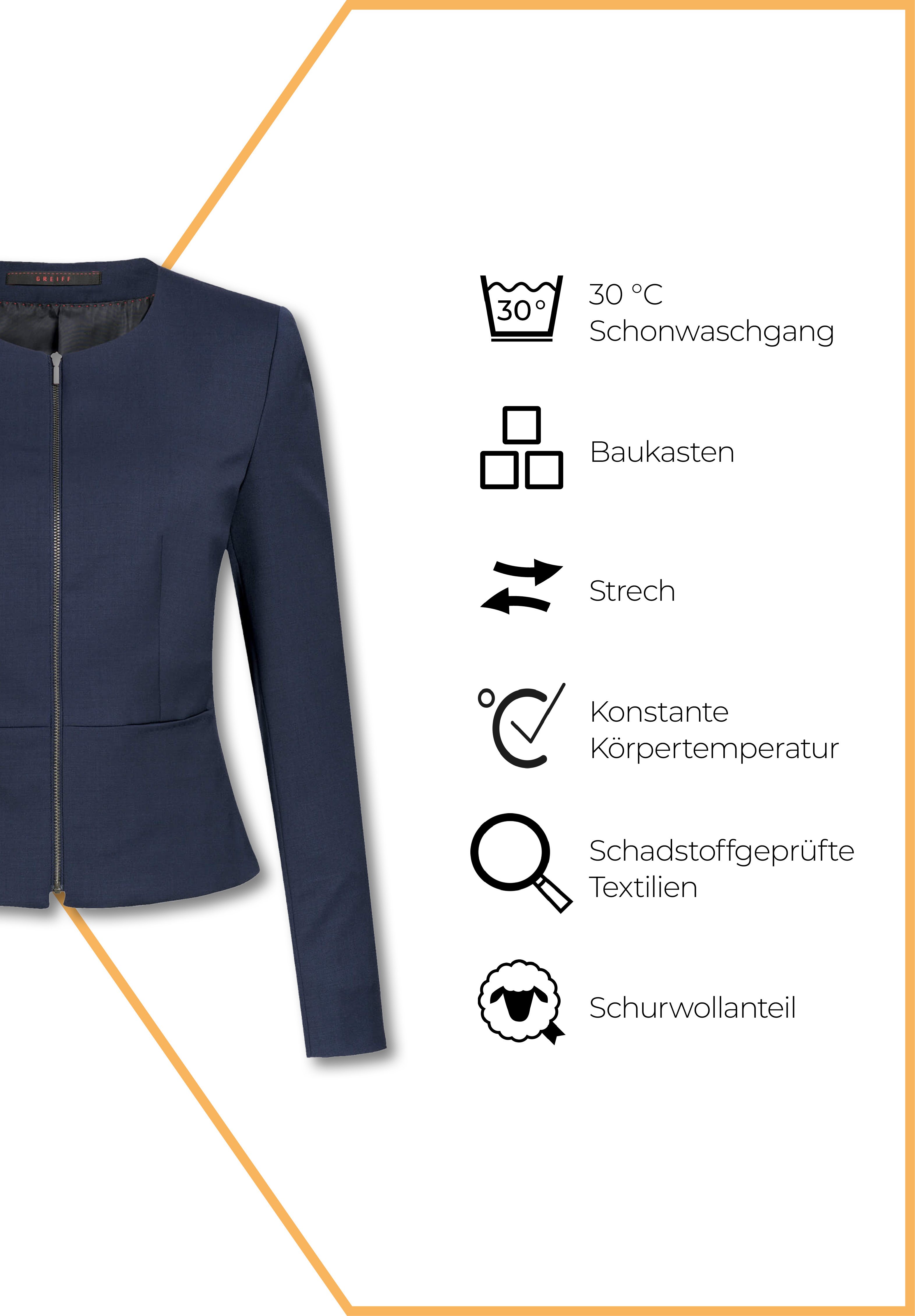 aeria zipp blazer slim fit - dunkelblau - 32
