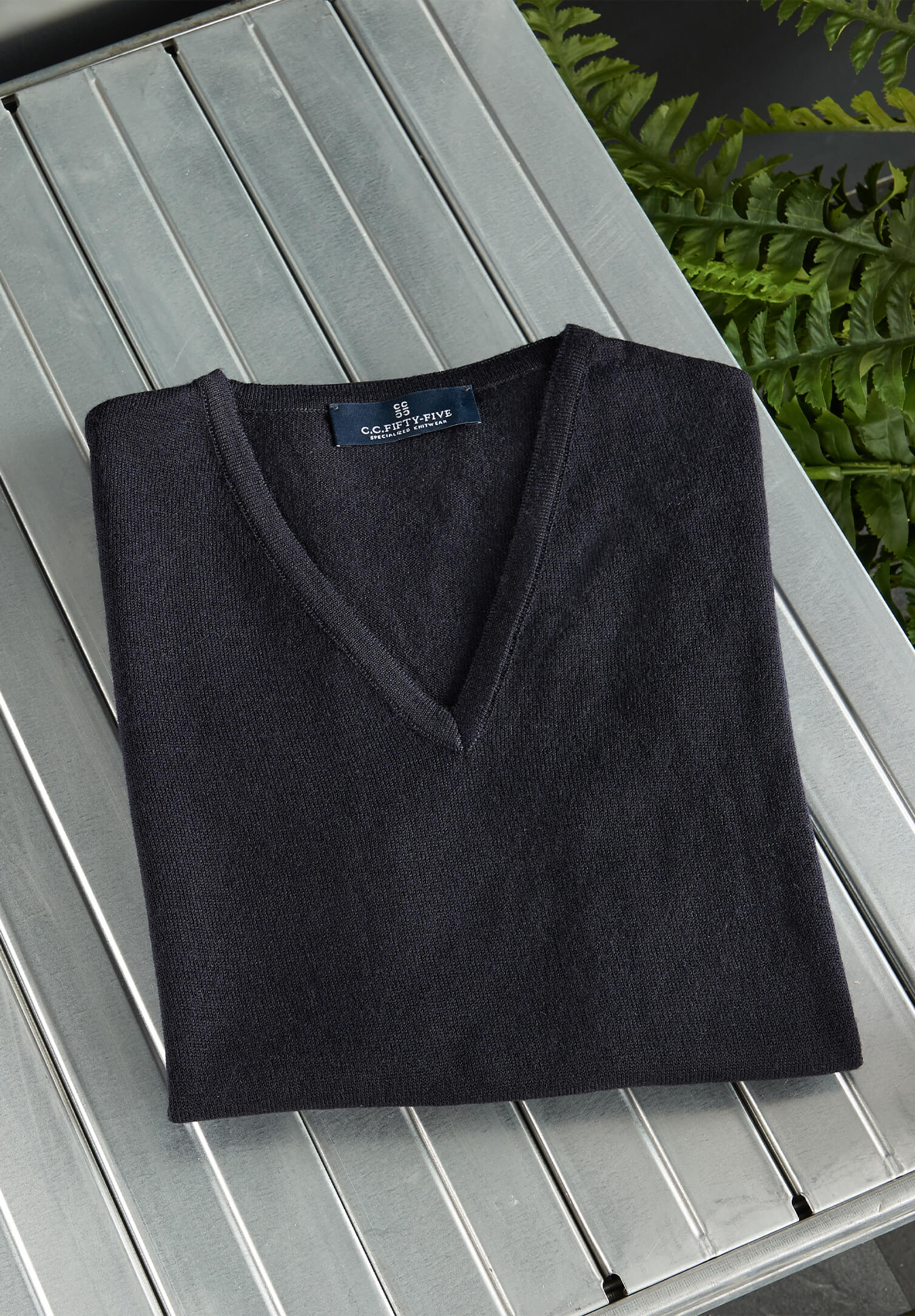 damen feinstrick pullunder modern fit - marine - 4xl