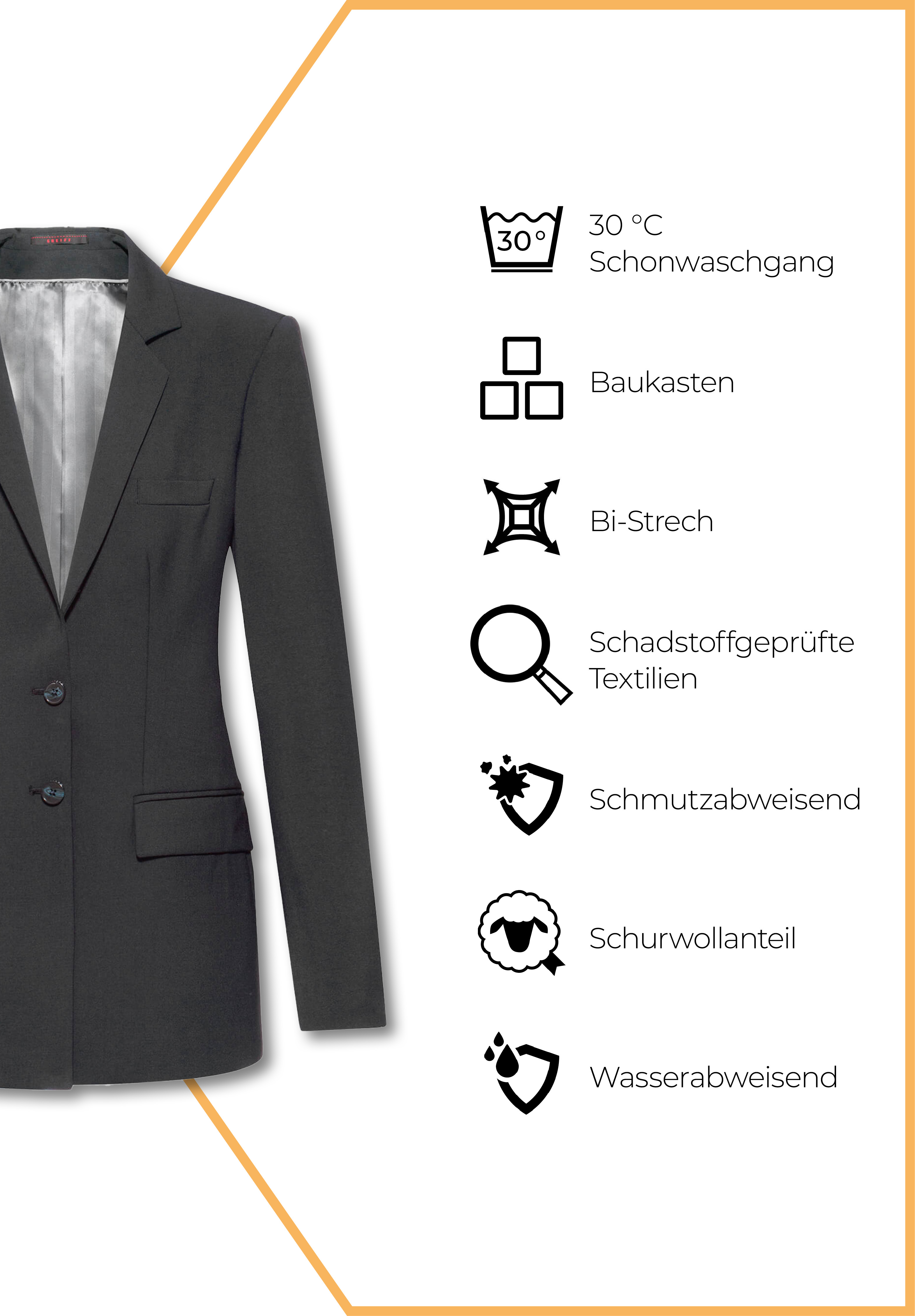 luxia langblazer modern fit - anthrazit - 32