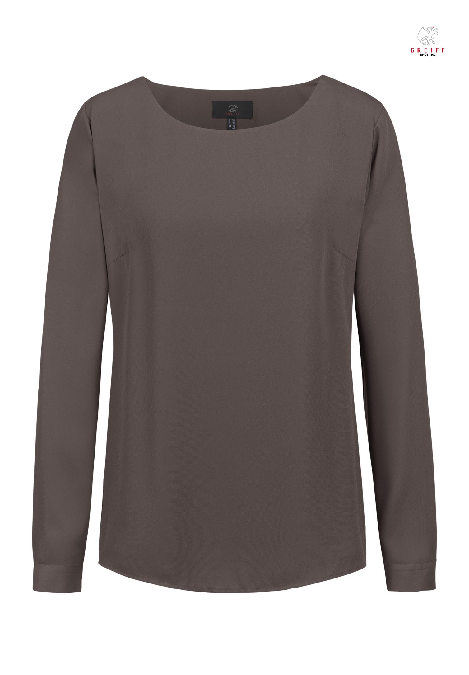 chiffon shirt langarm - taupe - 32