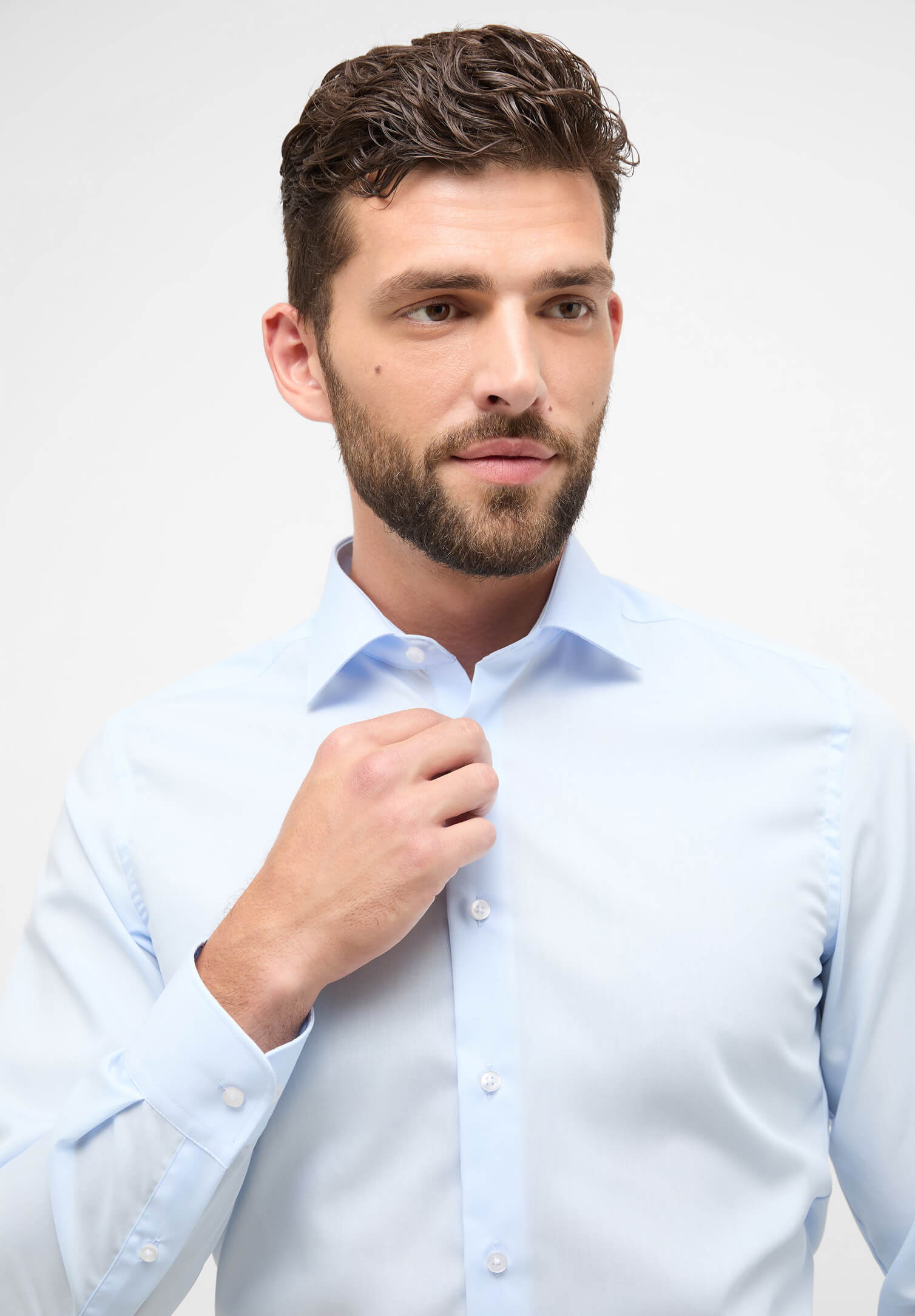 eterna hemd slim fit langarm - hellblau - 38