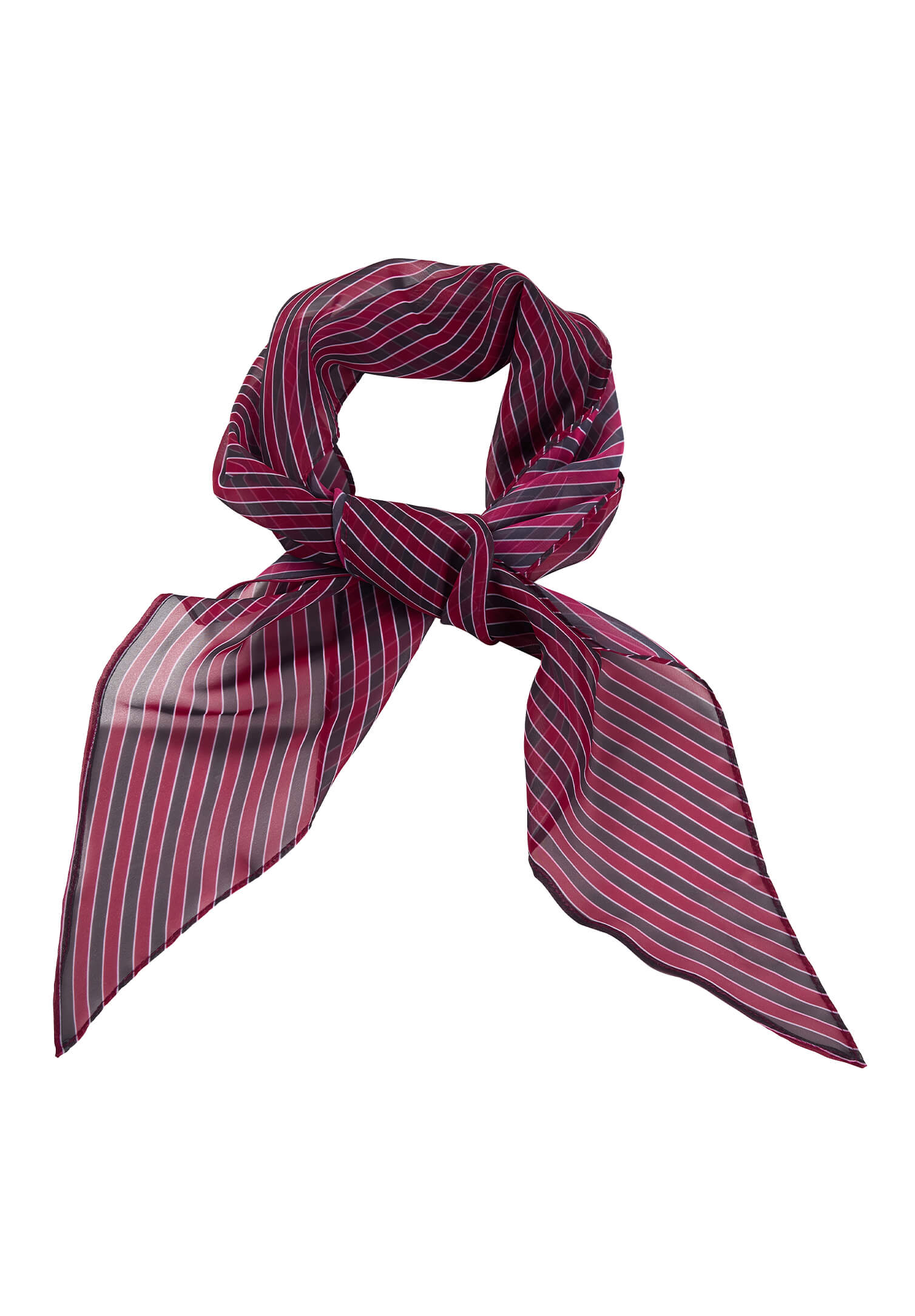Tuch schwarz/bordeaux/weiß gestreift 140 x 30 cm