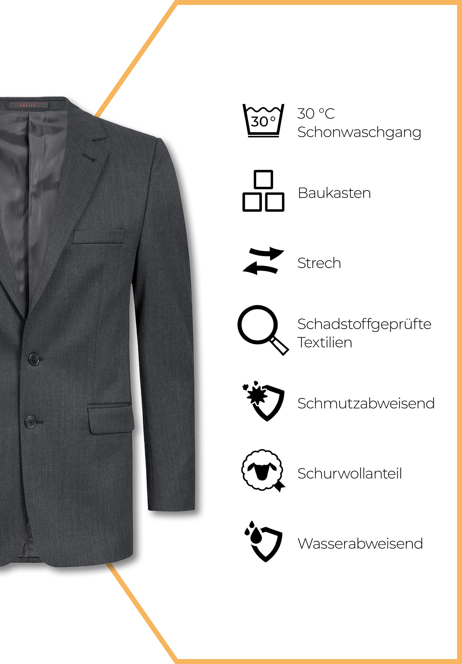 vito sakko modern fit - anthrazit - 48