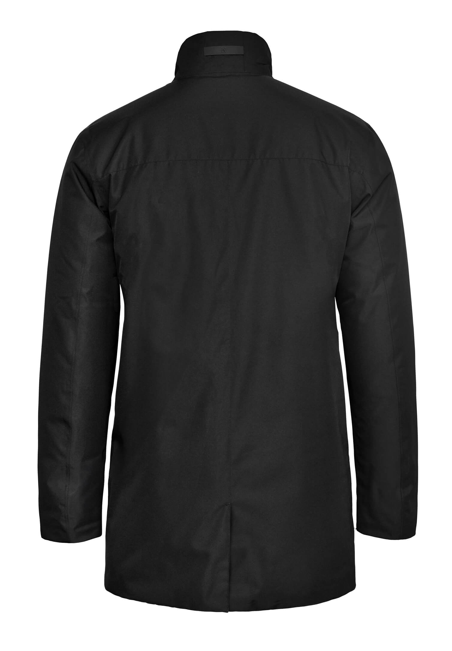 herren long jacket wattiert - schwarz - 3xl