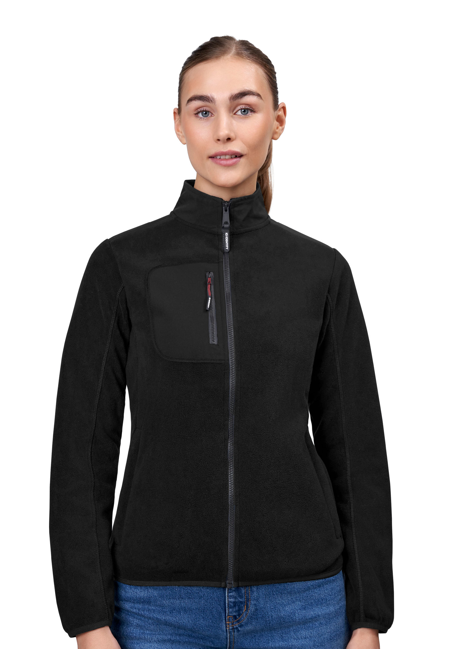 damen fleece mix jacke - schwarz - s