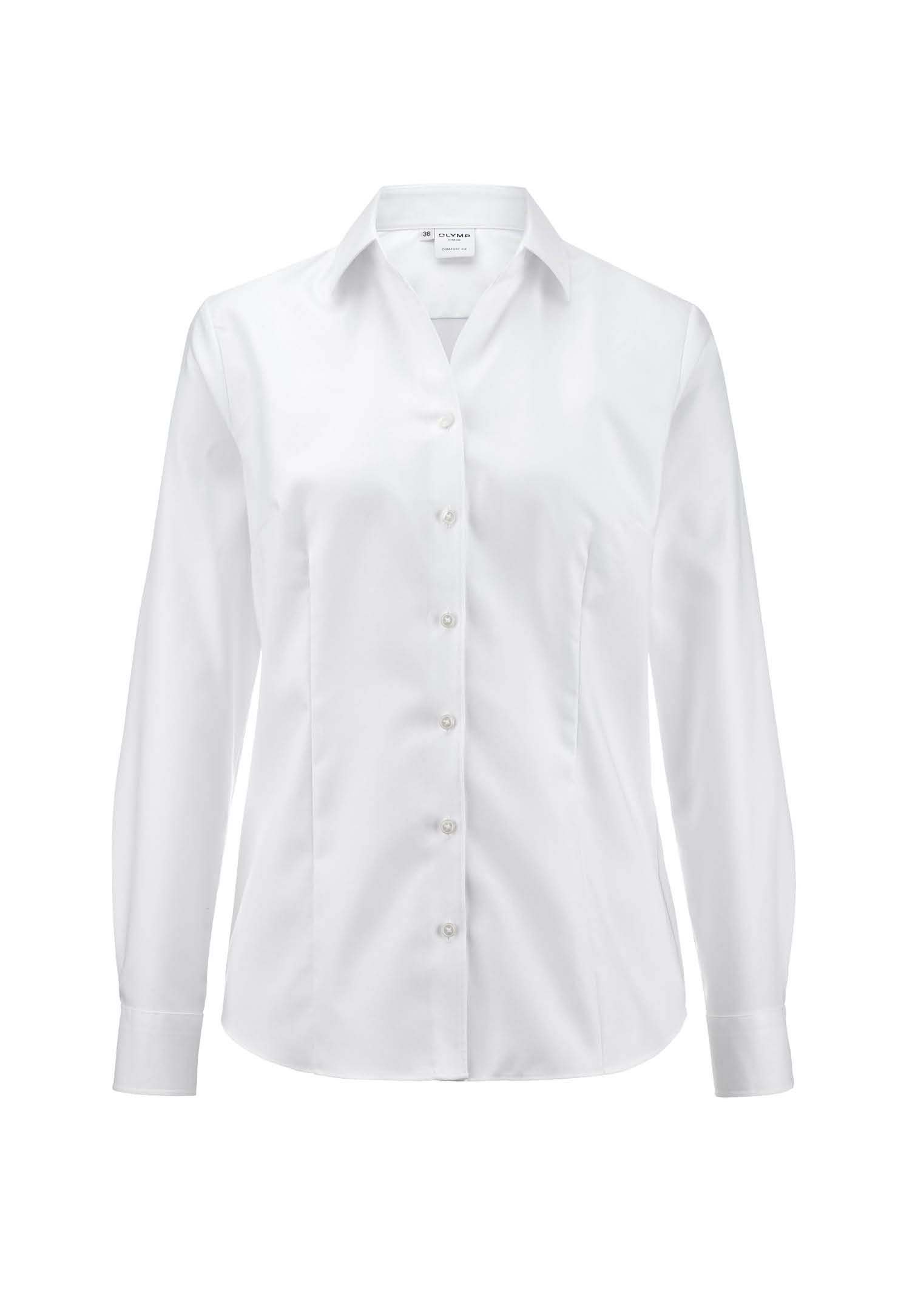 olymp bluse blickdicht twill comfort fit - weiß - 34