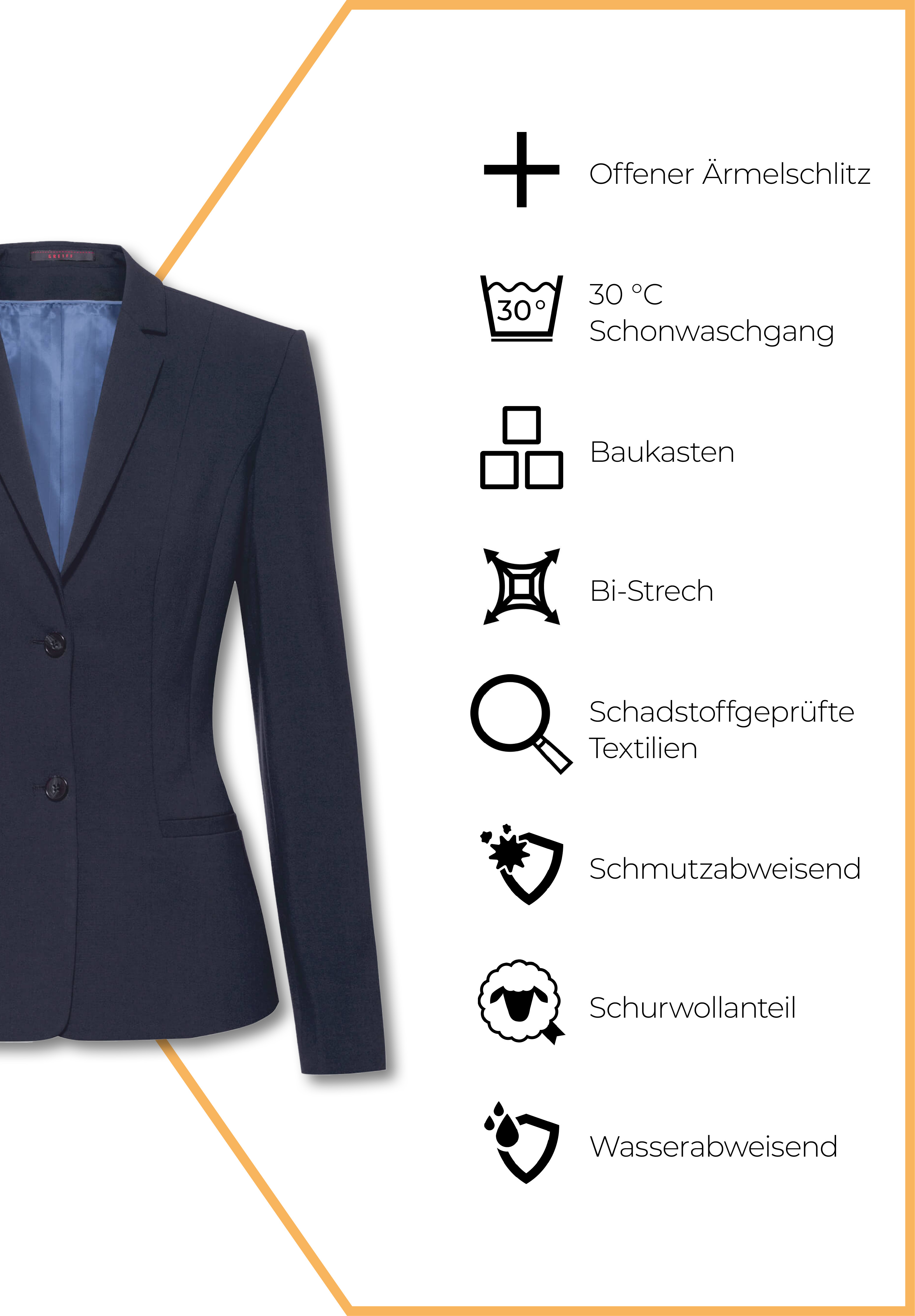 luxia blazer modern fit - marine - 52