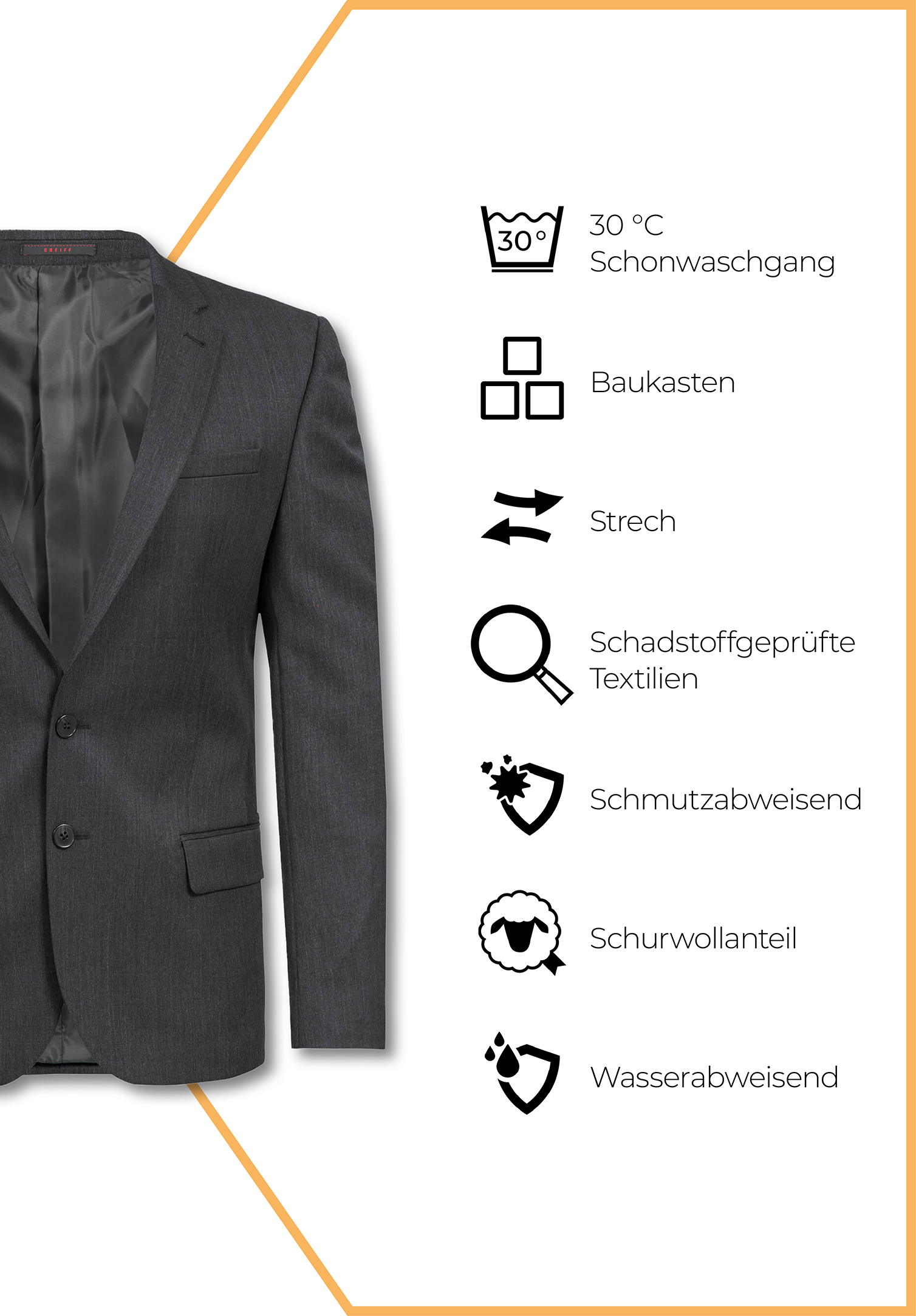 vito sakko slim fit - anthrazit - 42