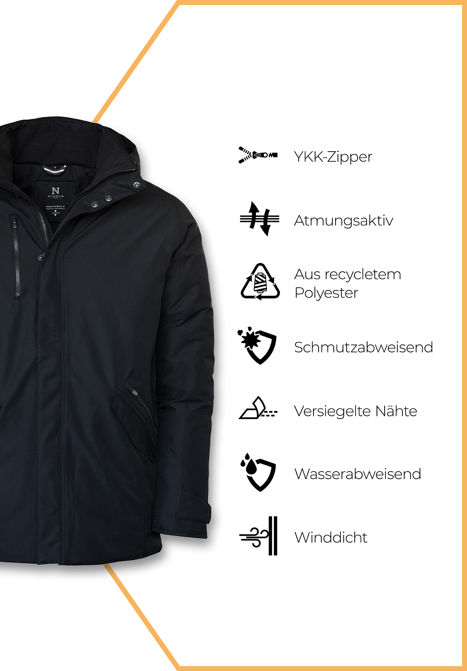 herren winterjacke - größe: l farbe: schwarz