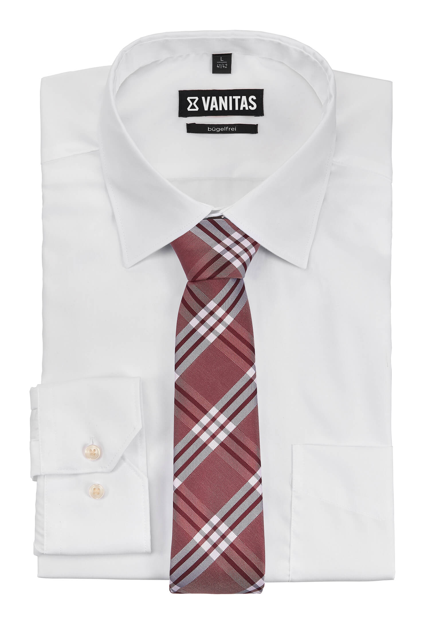 Krawatte Businesskaro bordeaux/grau