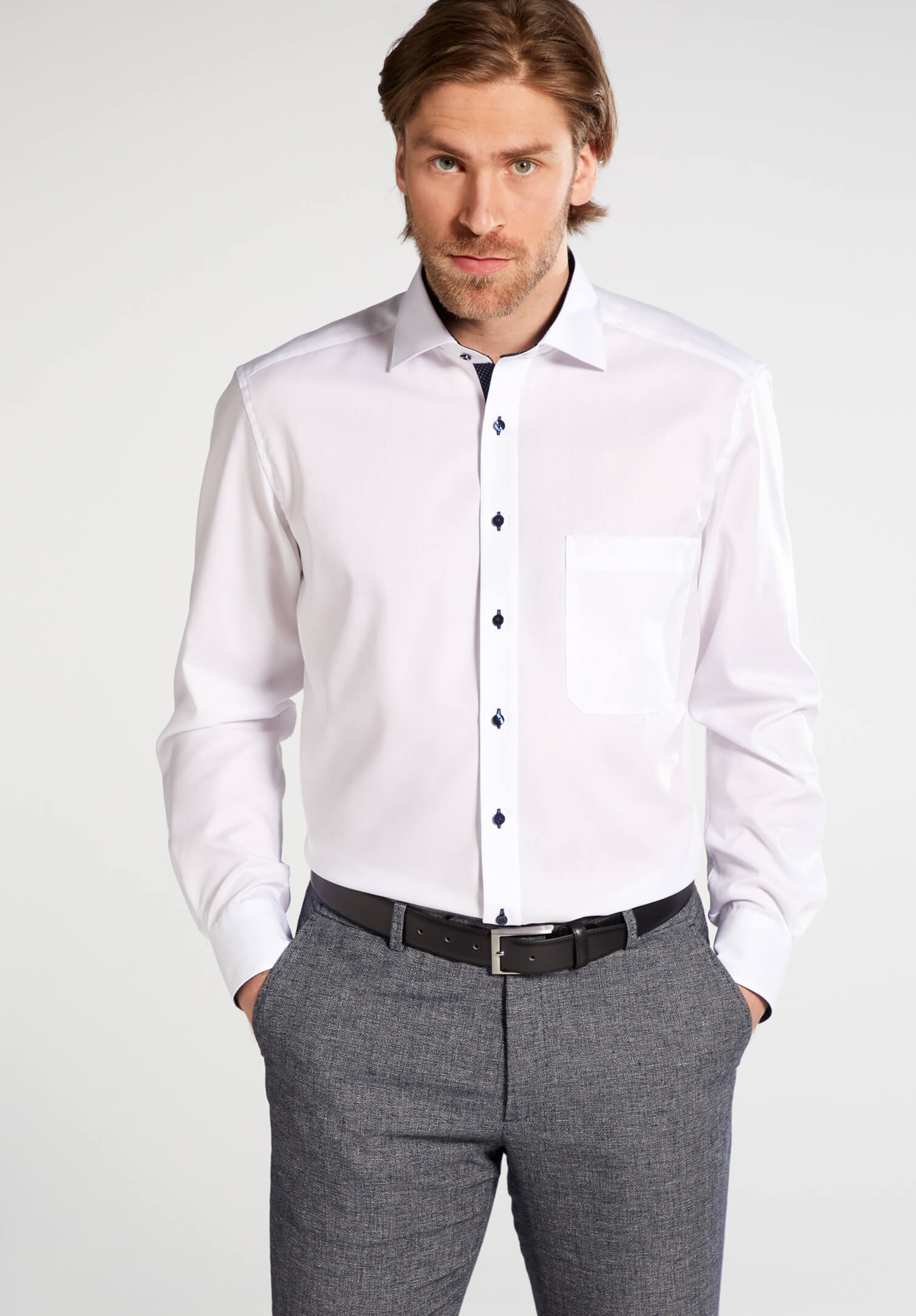 Eterna Hemd pinpoint Comfort Fit Langarm - weiß - 50 - Normal