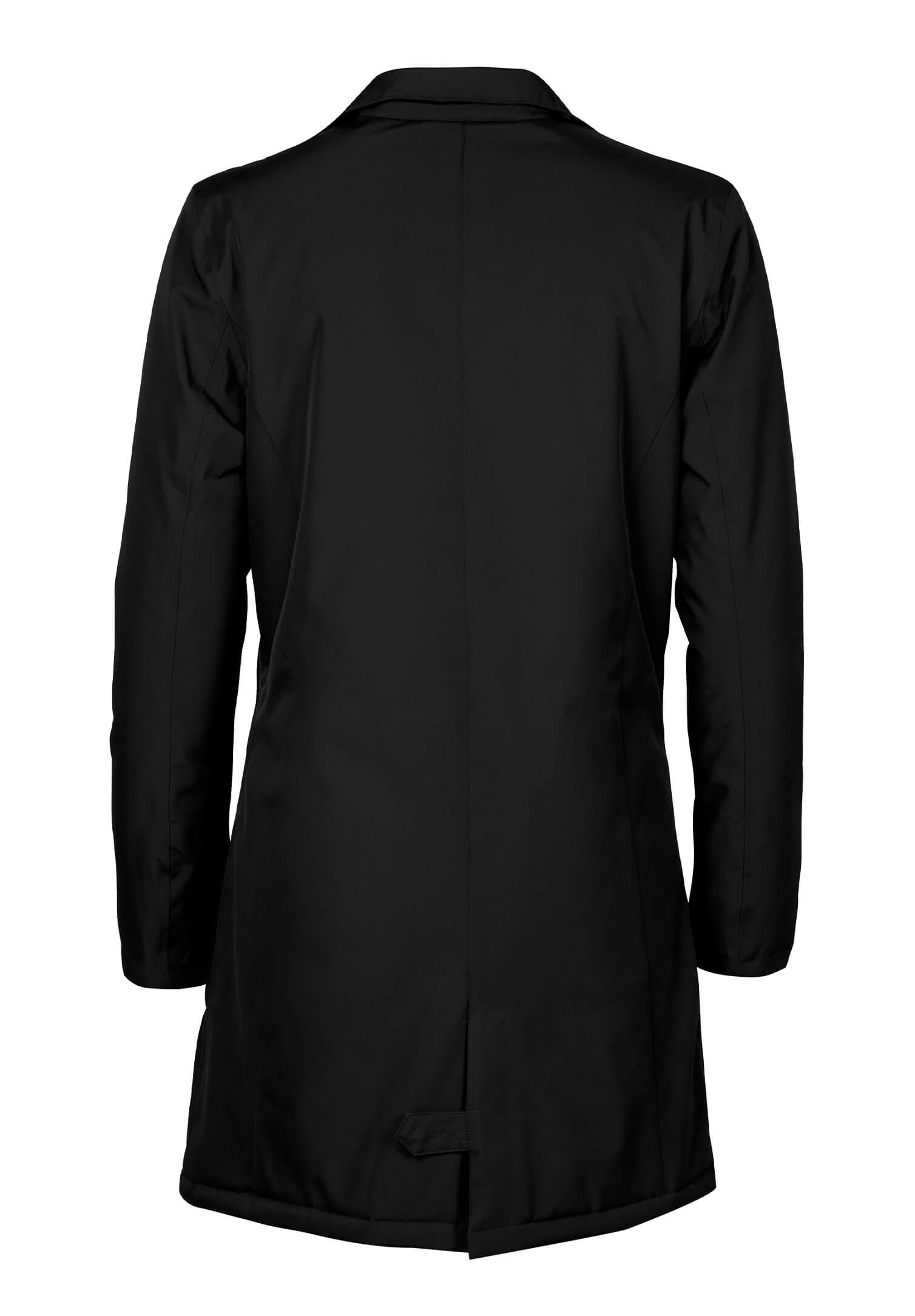 damen long jacket mit windleiste - schwarz - xs