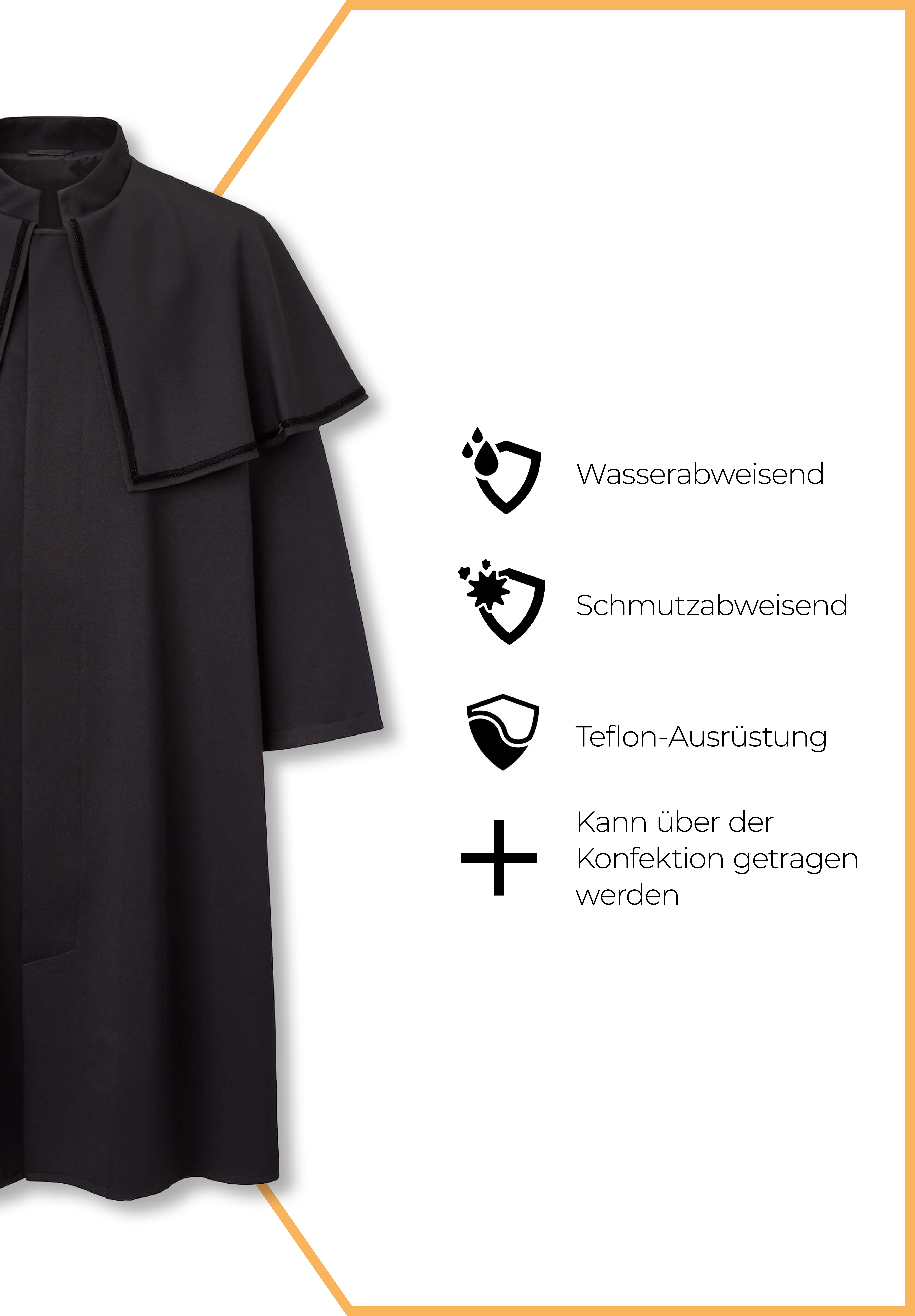 talar stehkragen - ausführung stehkragen - schwarz - xl