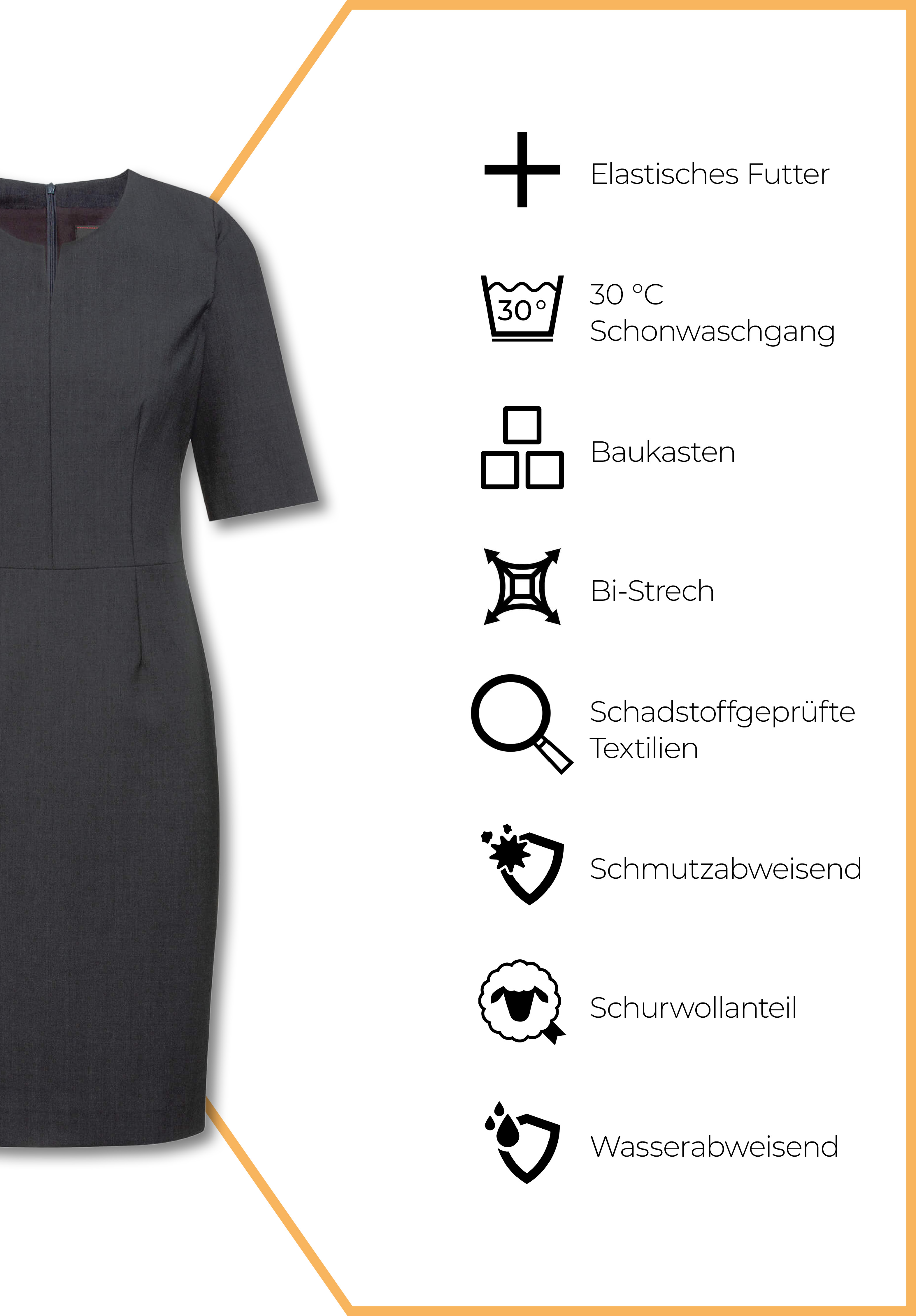luxia kleid modern fit - anthrazit - 40
