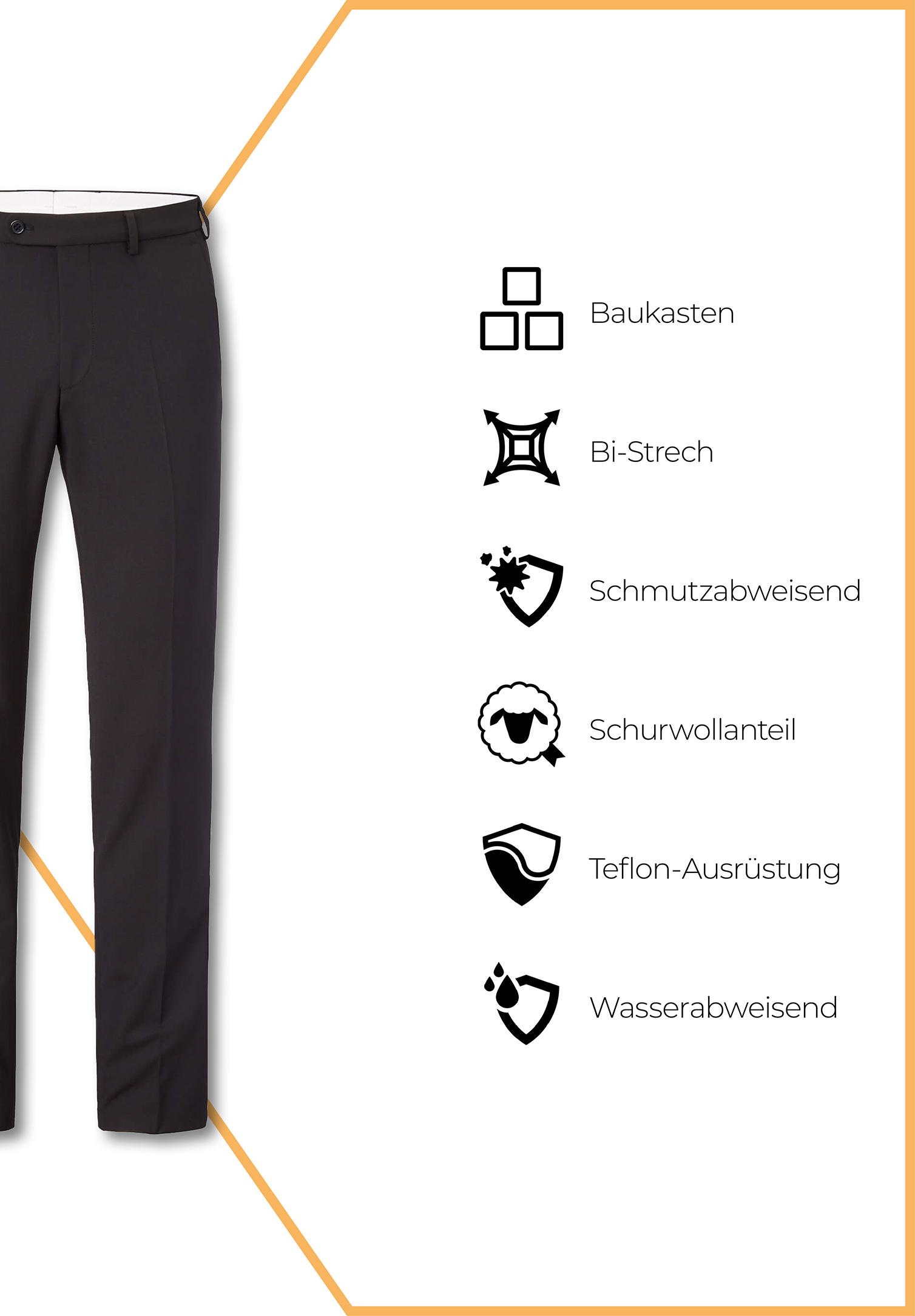 vanitas hose comfort fit - schwarz - 56