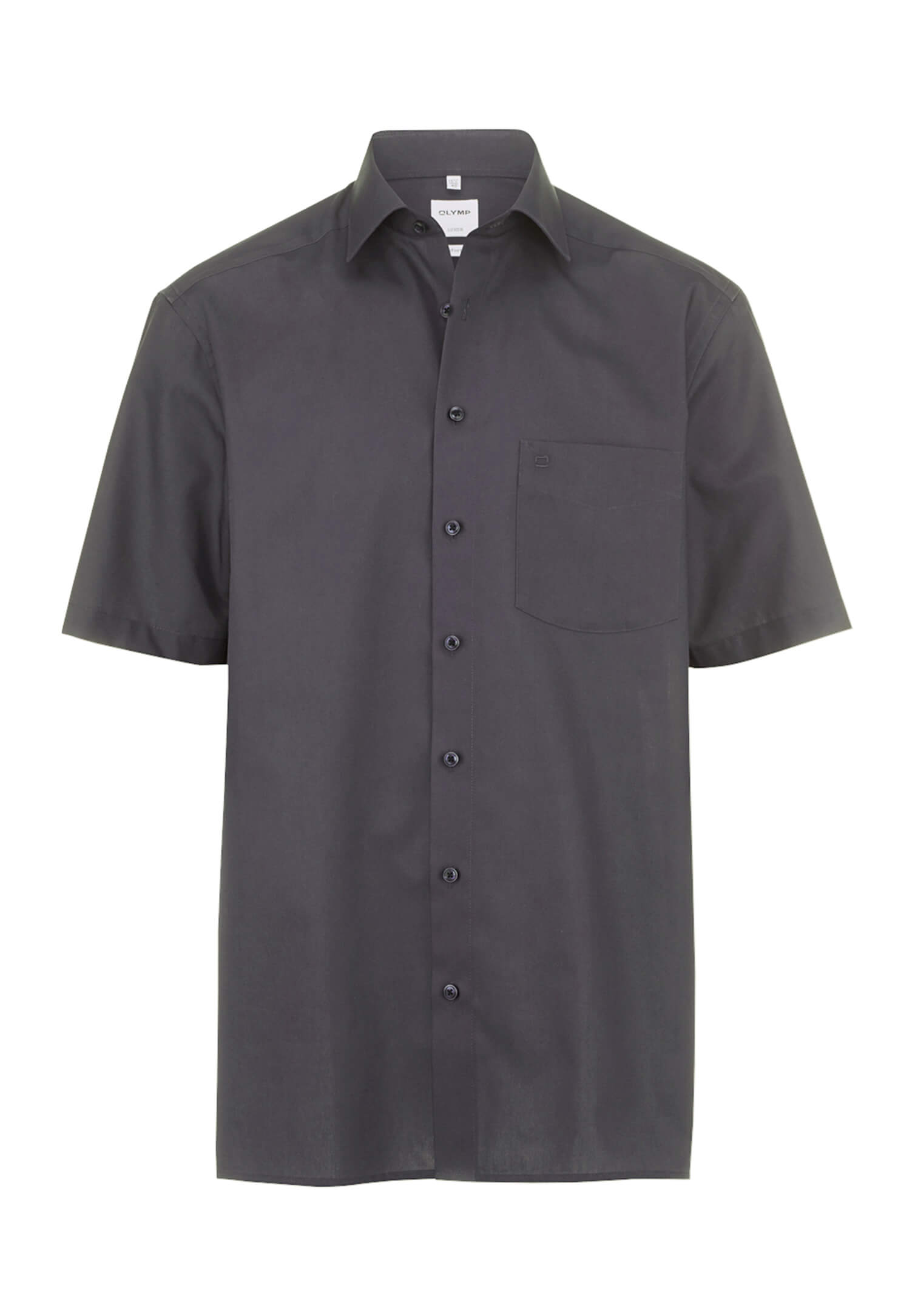 olymp luxor hemd chambray comfort fit kurzarm - anthrazit - 50