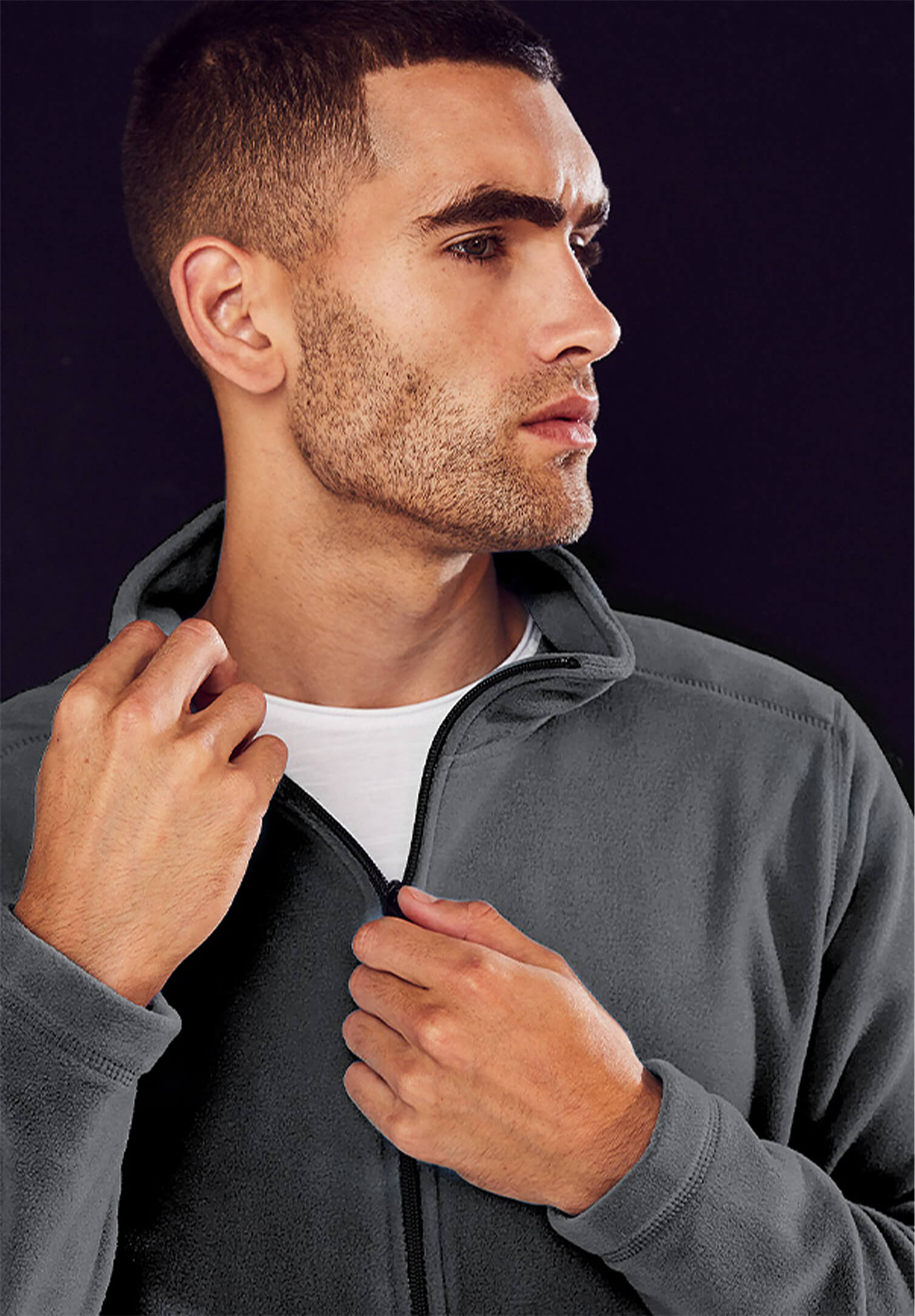 herren fleecejacke - grau - 5xl