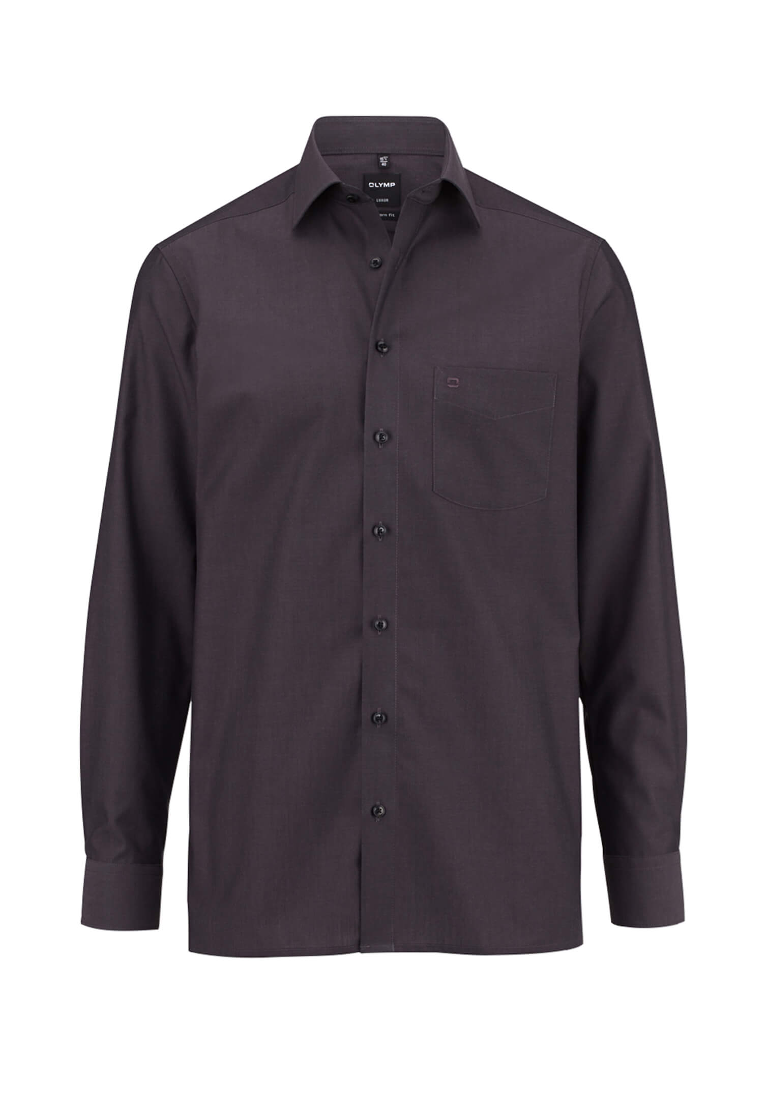 olymp luxor hemd chambray modern fit langarm - armlänge normal - anthrazit - 38