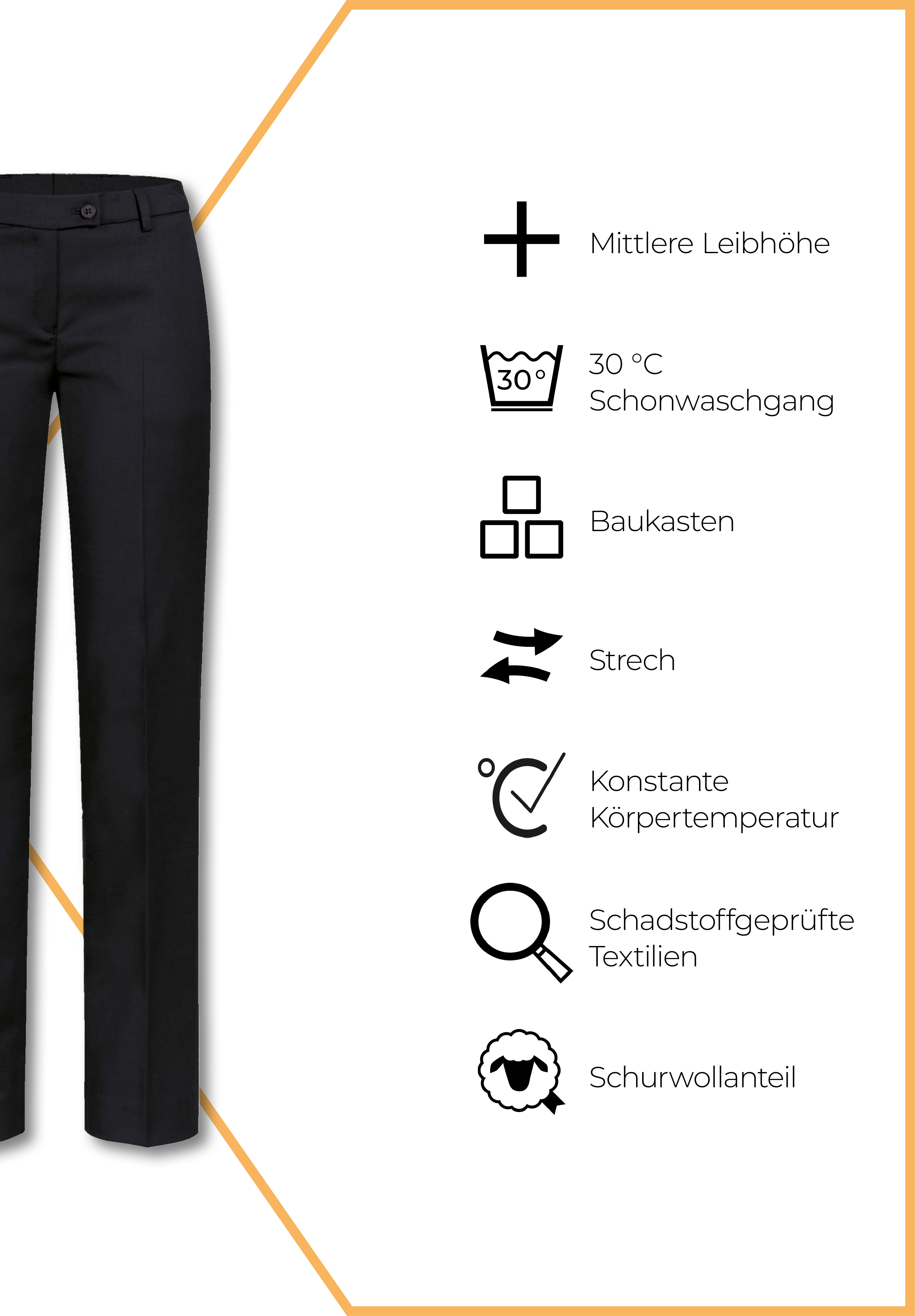 aeria hose modern fit - schwarz - 36