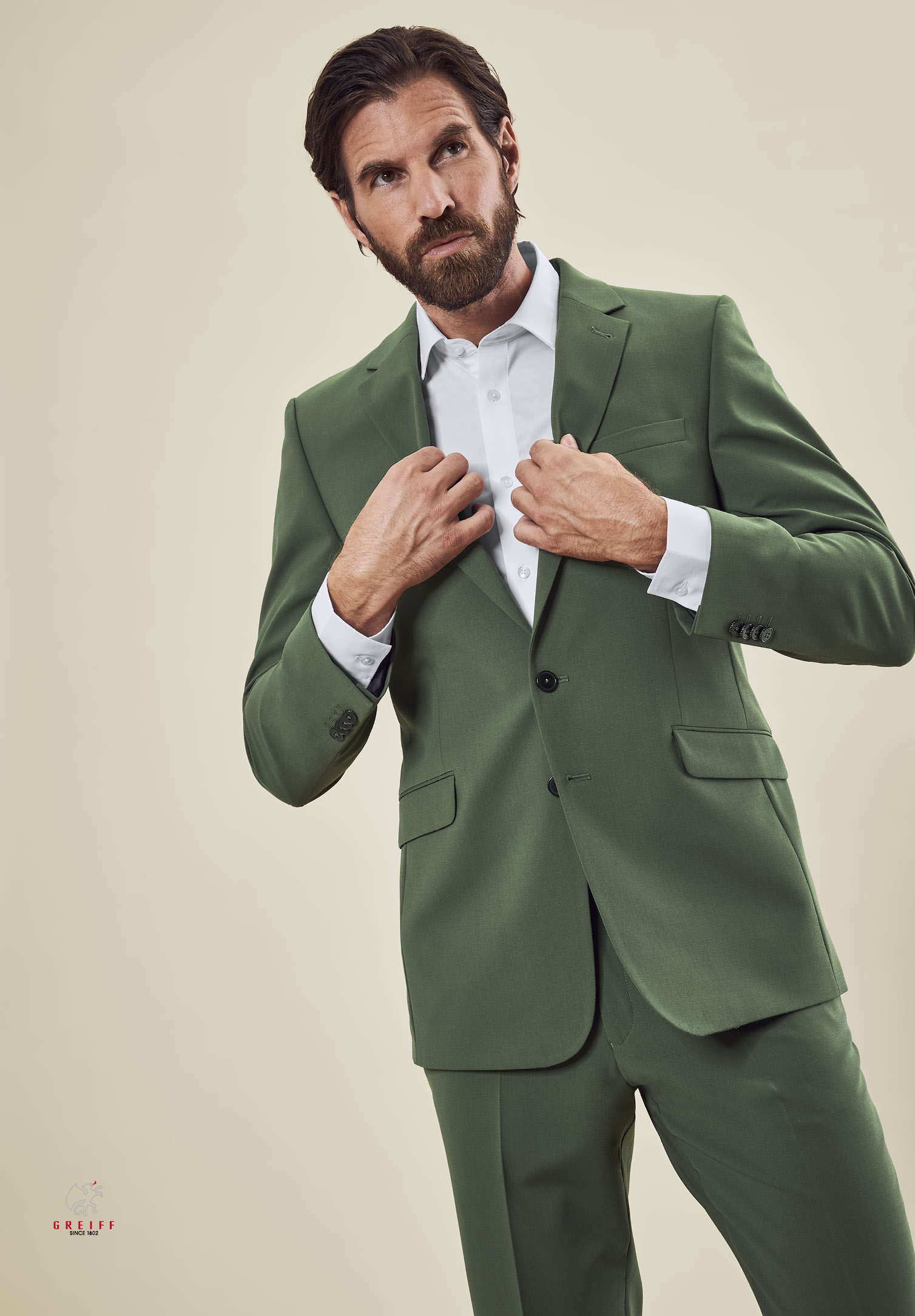 lux hose modern fit - olivgrün - 48