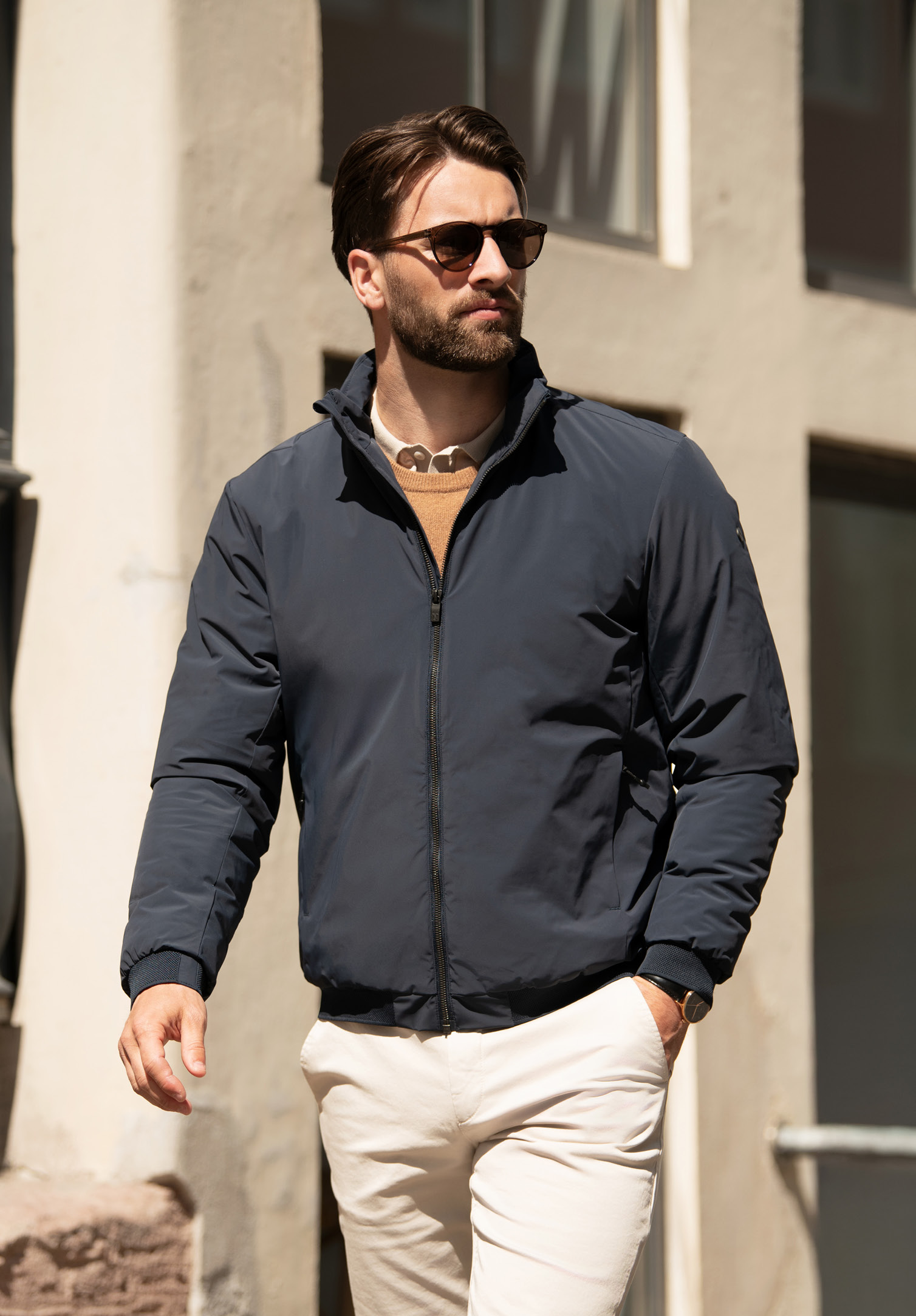 herren übergangsjacke leicht - navy - 4xl