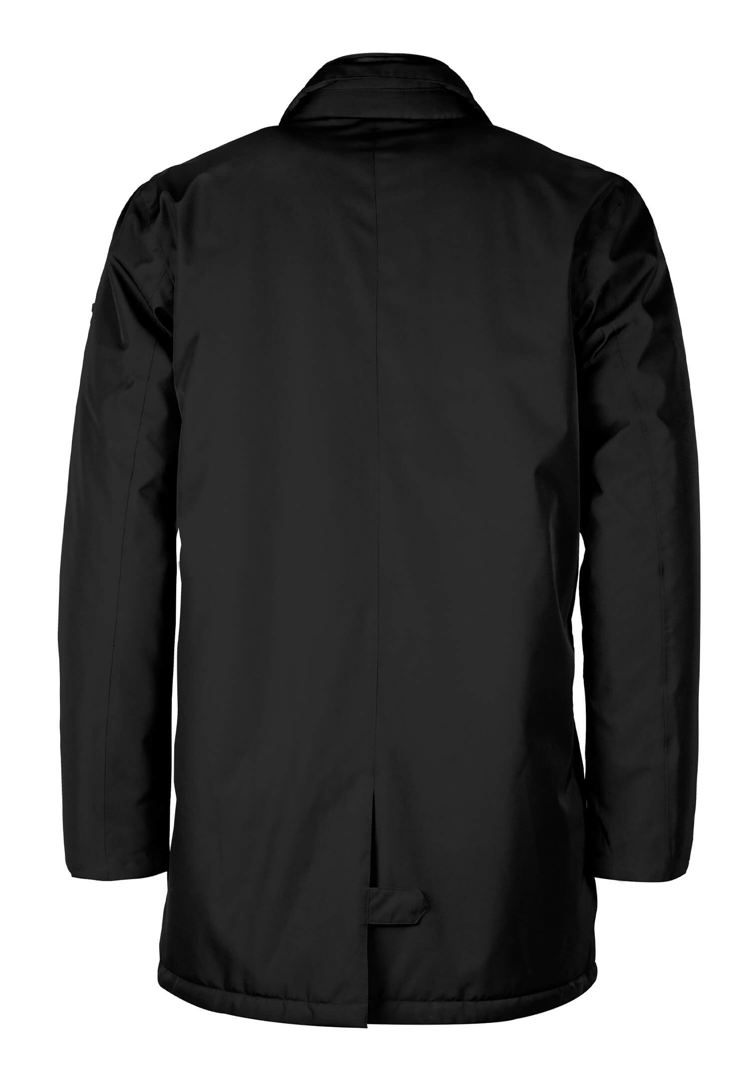 Herren Long Jacket mit Windleiste - schwarz - 3XL