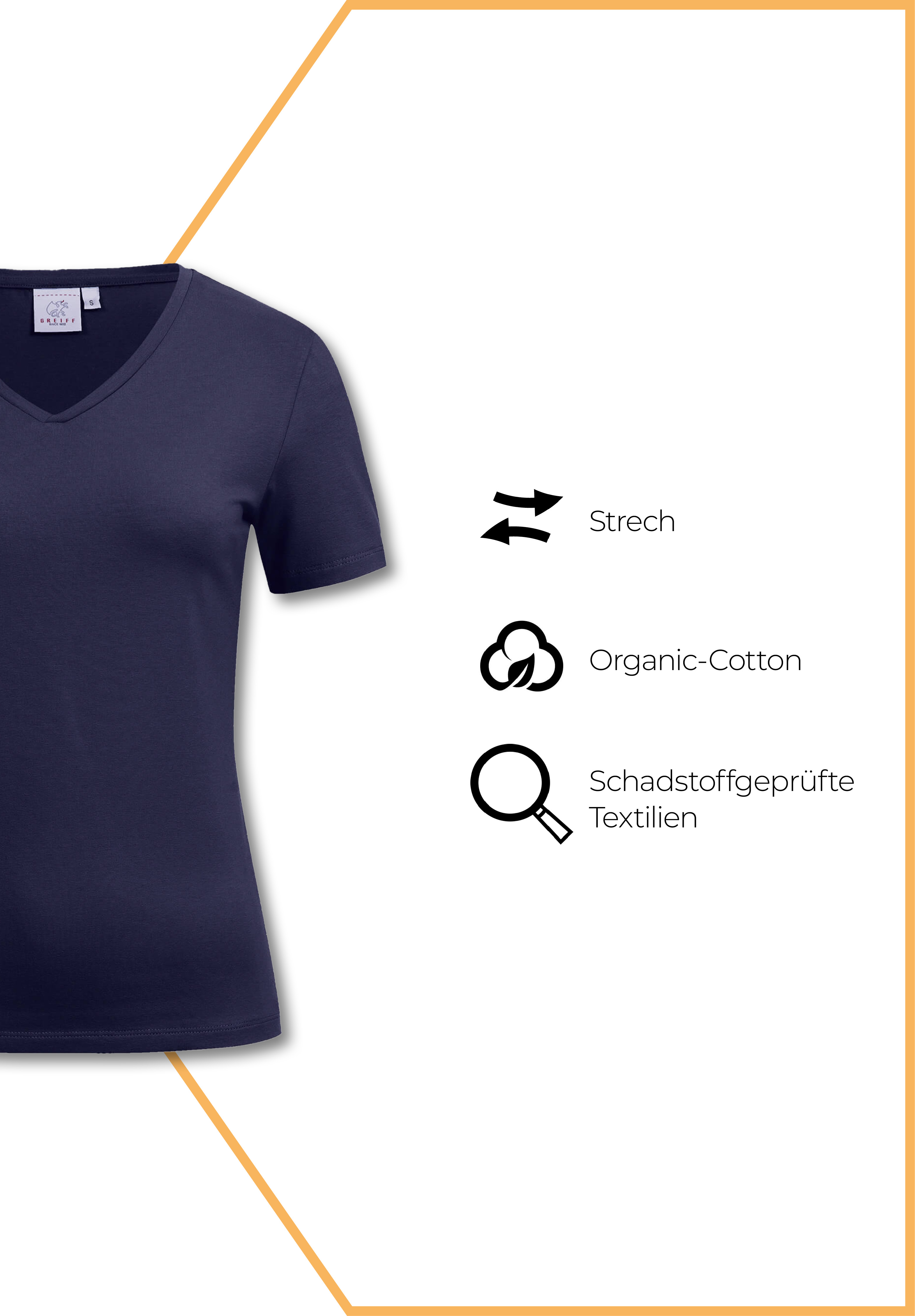 Damen Shirt Kurzarm - marine - S